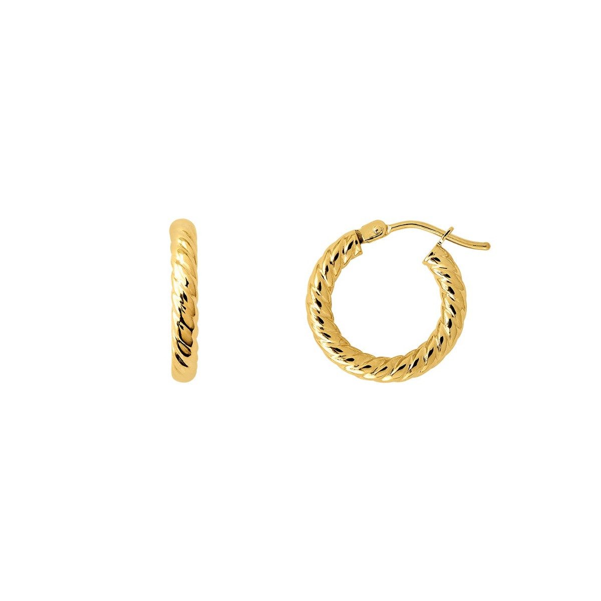 Paar Creolen Creolen Damen Fine Basic 585er Gelbgold 10 mm XG14K6026G