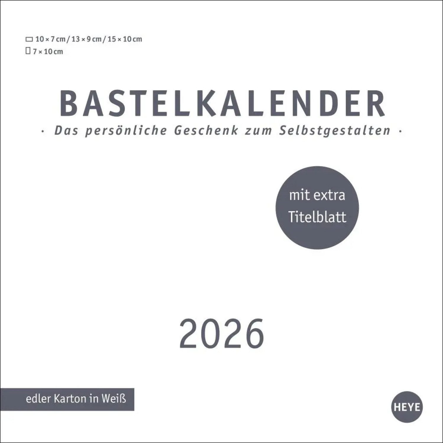 HEYE Wandkalender Premium-Bastelkalender weiß klein 2026