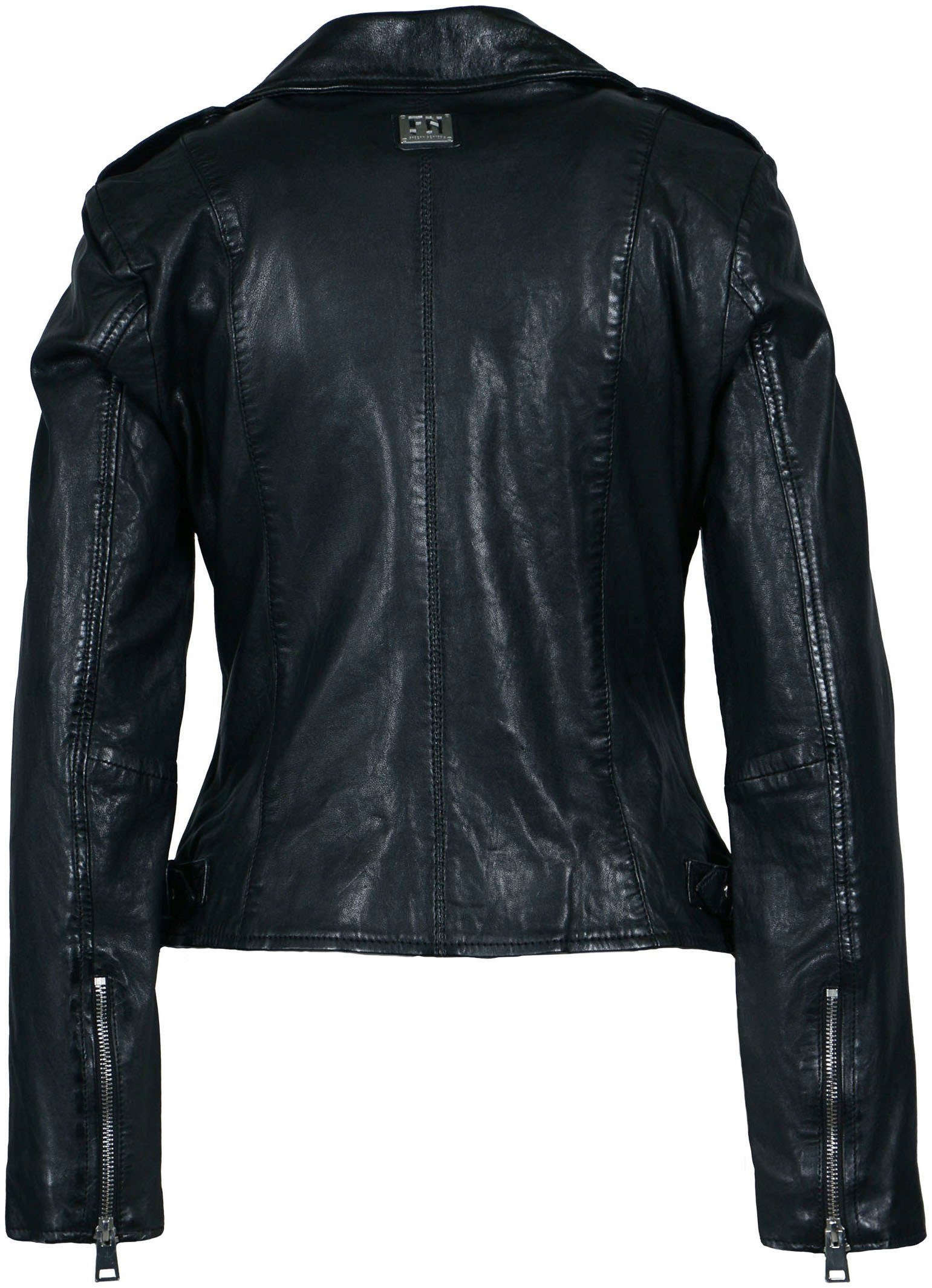 Bikerjacke mit coolen Zipper-Details Freaky Lederjacke New Nation Undress Me!-FN