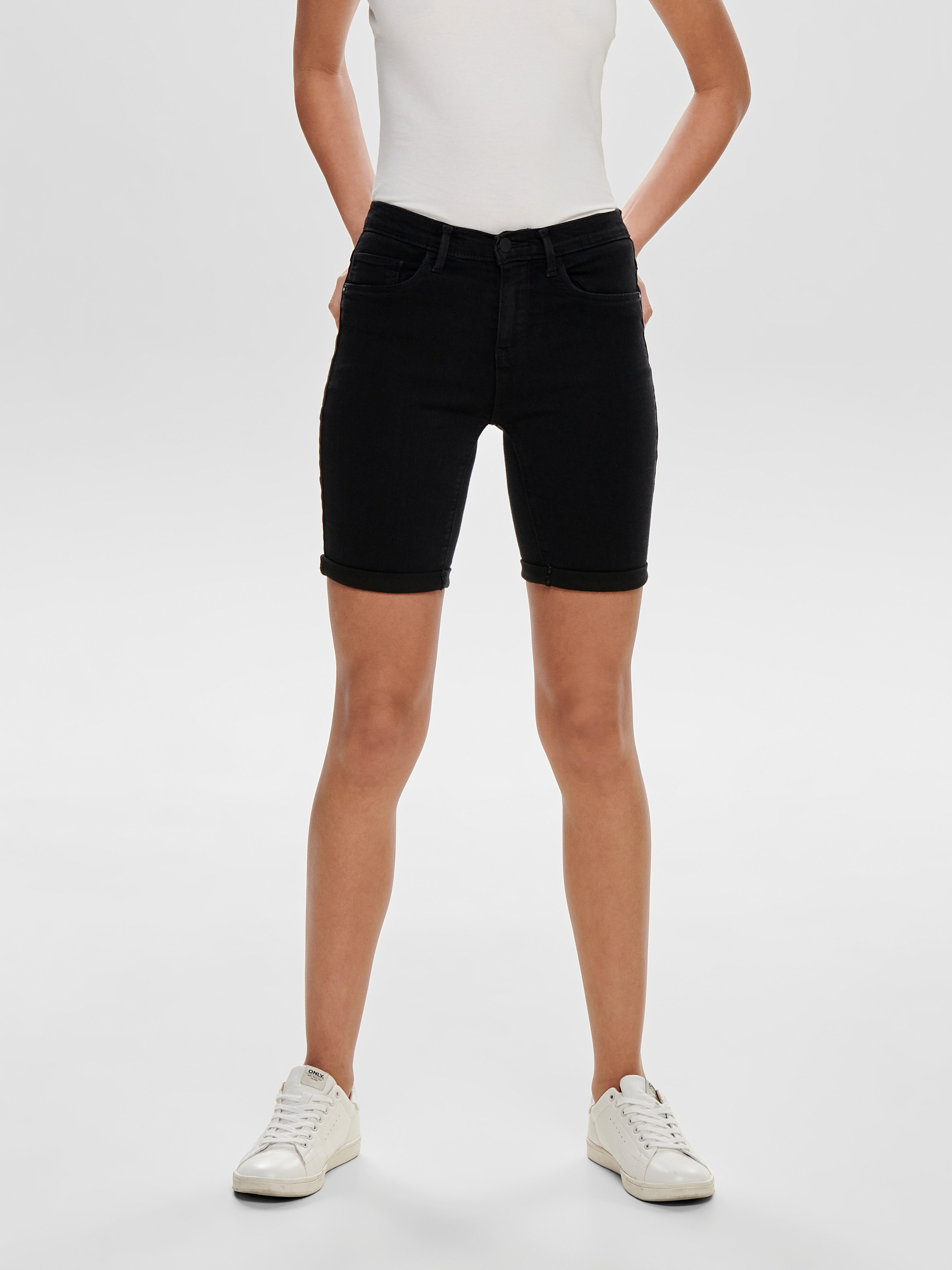 ONLY Shorts ONLRAIN – Shorts mit Push-up-Effekt und Umschlagsaum unifarben, günstig online kaufen