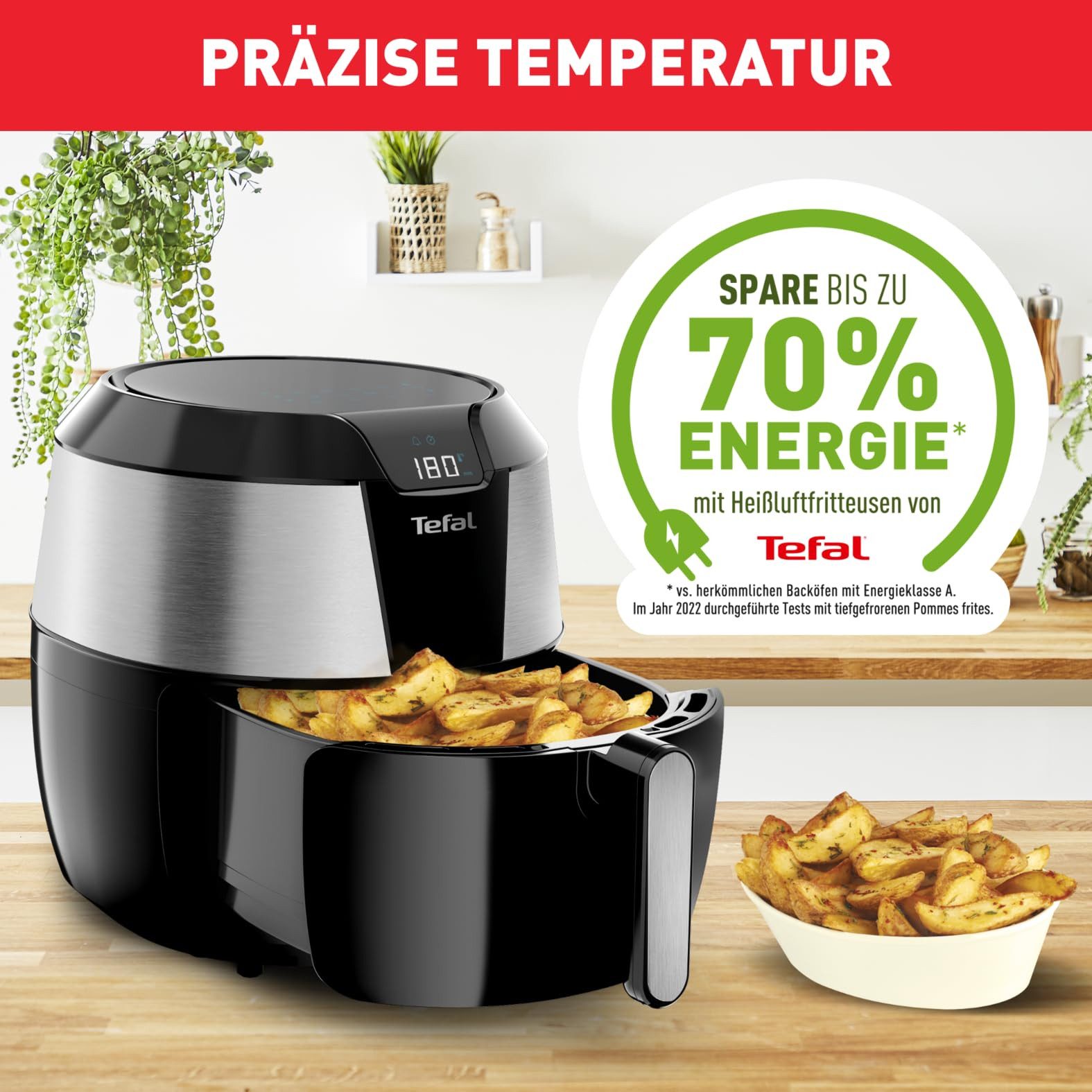 Tefal Fritteuse EY701D, XXL-Fassungsvermögen, 8 Programme, energiesparend