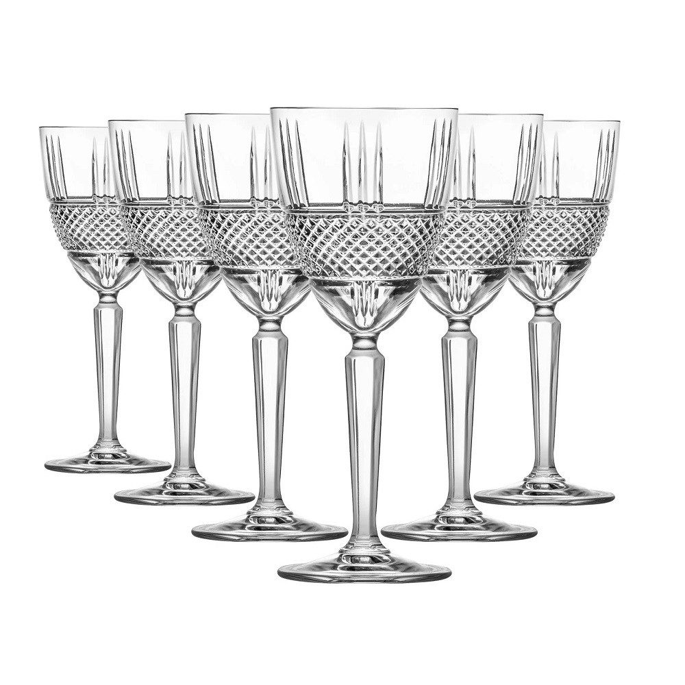 RCR Weinglas RCR Brillante Goblet 2 Rotweinglas 290 ml 6er Set, Kristallglas