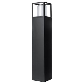 Kiom Pollerleuchte LED Wegeleuchte Berno 80 cm schwarz 10 W 3000K, puristisches Design, LED, LED-Leuchtmittel fest verbaut, warmweiß