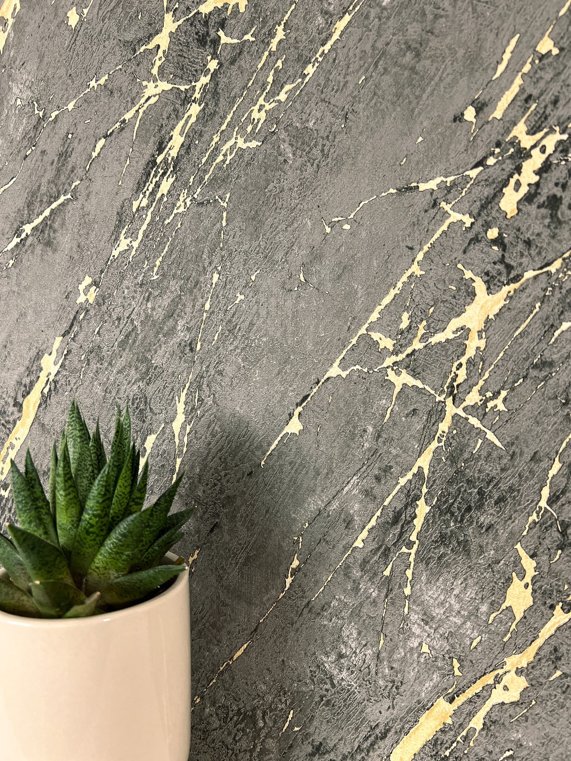 Newroom Vliestapete, Anthrazit Tapete Modern Marmor günstig online kaufen