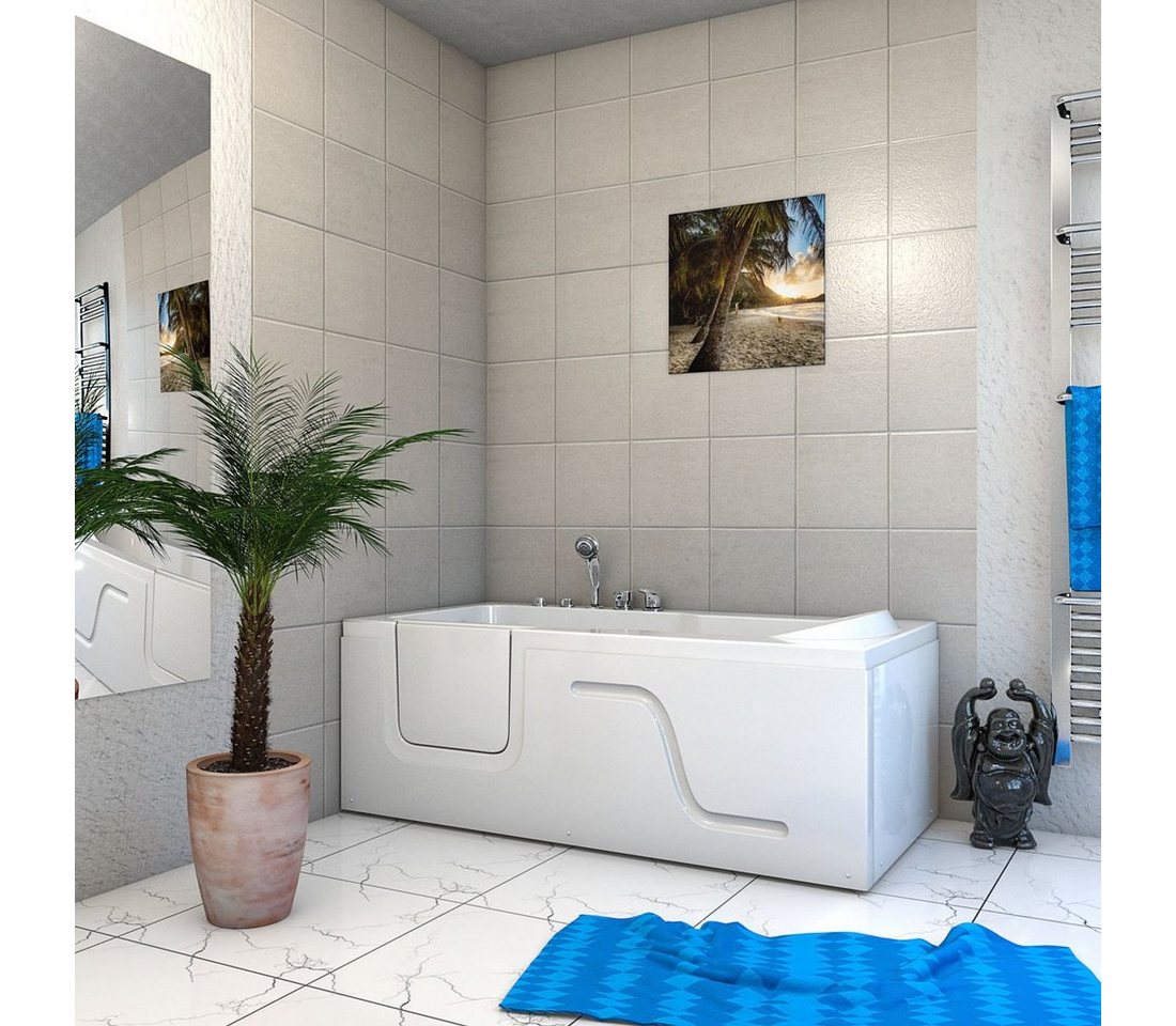 Thumbnail - AcquaVapore Whirlpool-Badewanne Seniorenwanne Whirlpool mit Tür S17-WP-R-ALL 75x150cm, (1-tlg)