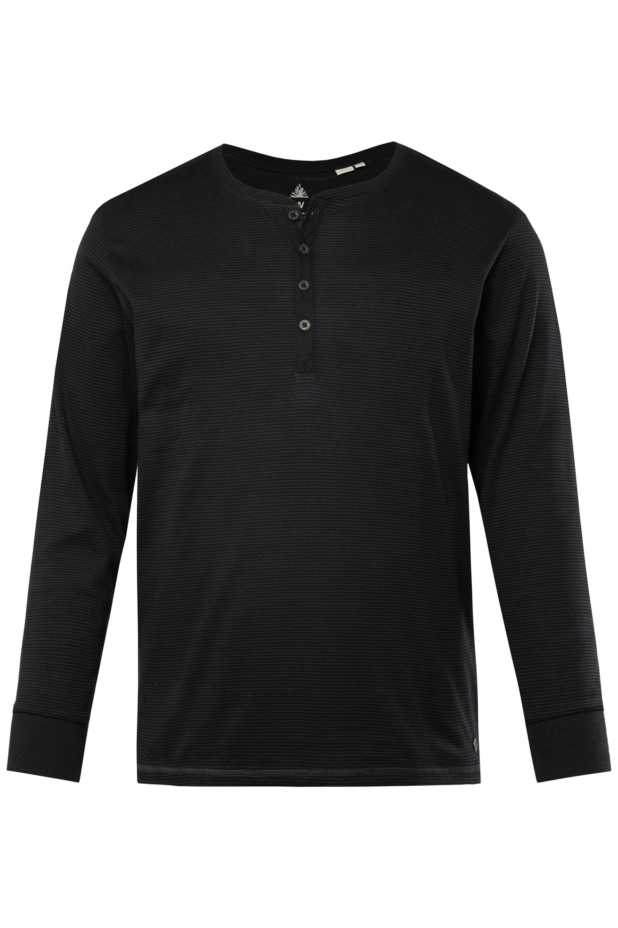 JP1880 T-Shirt Henley Langarm Ringel Knopfleiste günstig online kaufen