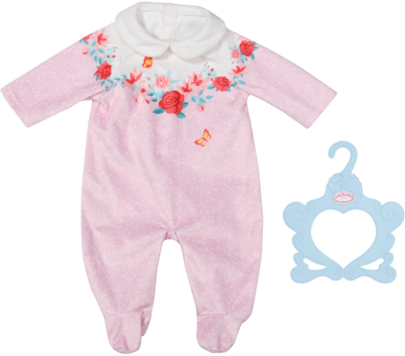 Zapf Creation® Baby Annabell Puppenkleidung Strampler rosa Blumen, 43 cm, mit Kleiderbügel