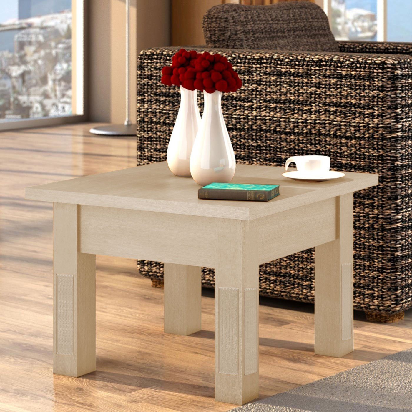 Casamia Couchtisch Couchtisch quadratisch 70x70 cm Beistelltisch Duett