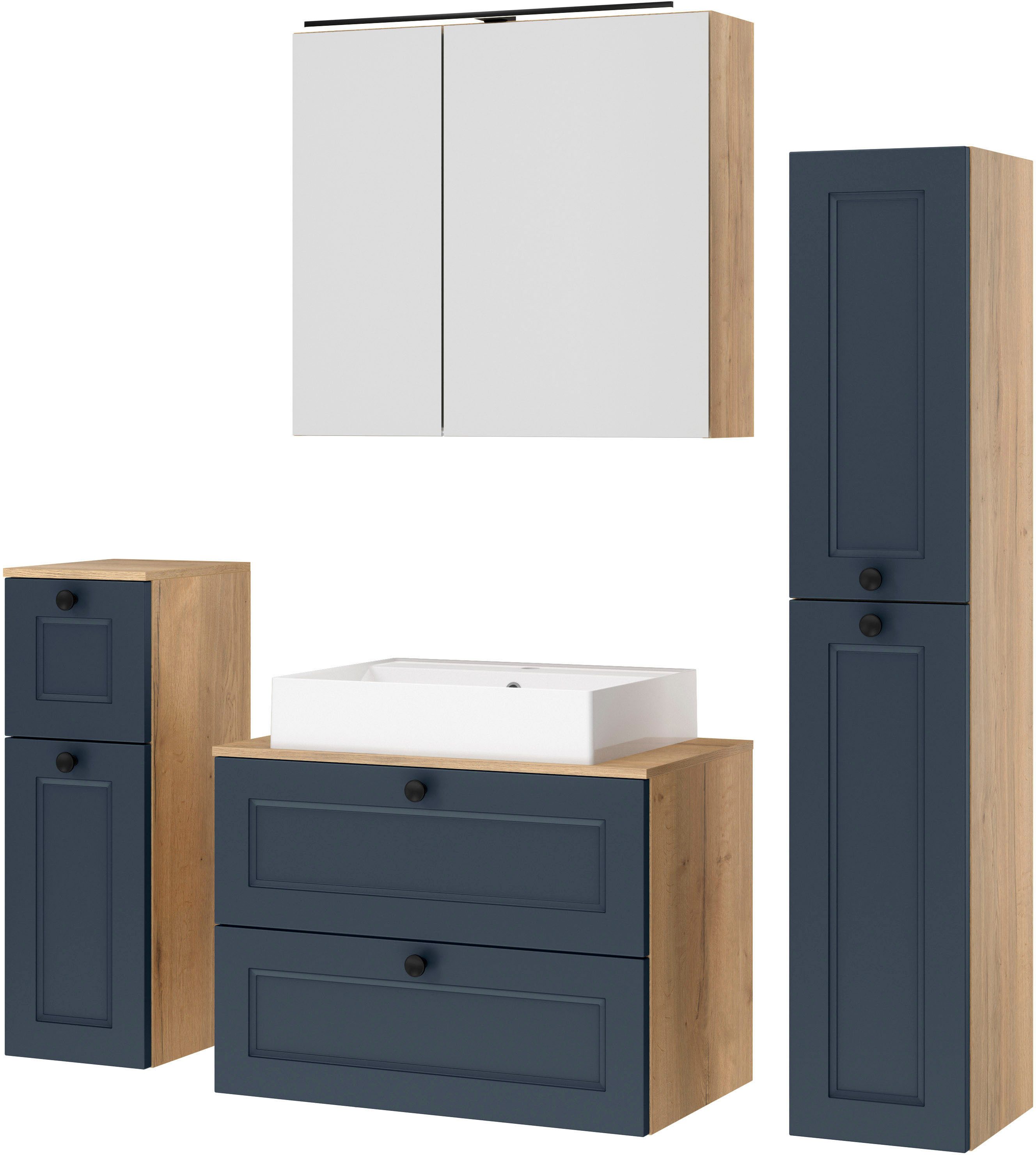 nobilia® Badmöbel-Set Cascada, vormontiert, mit Soft-Close