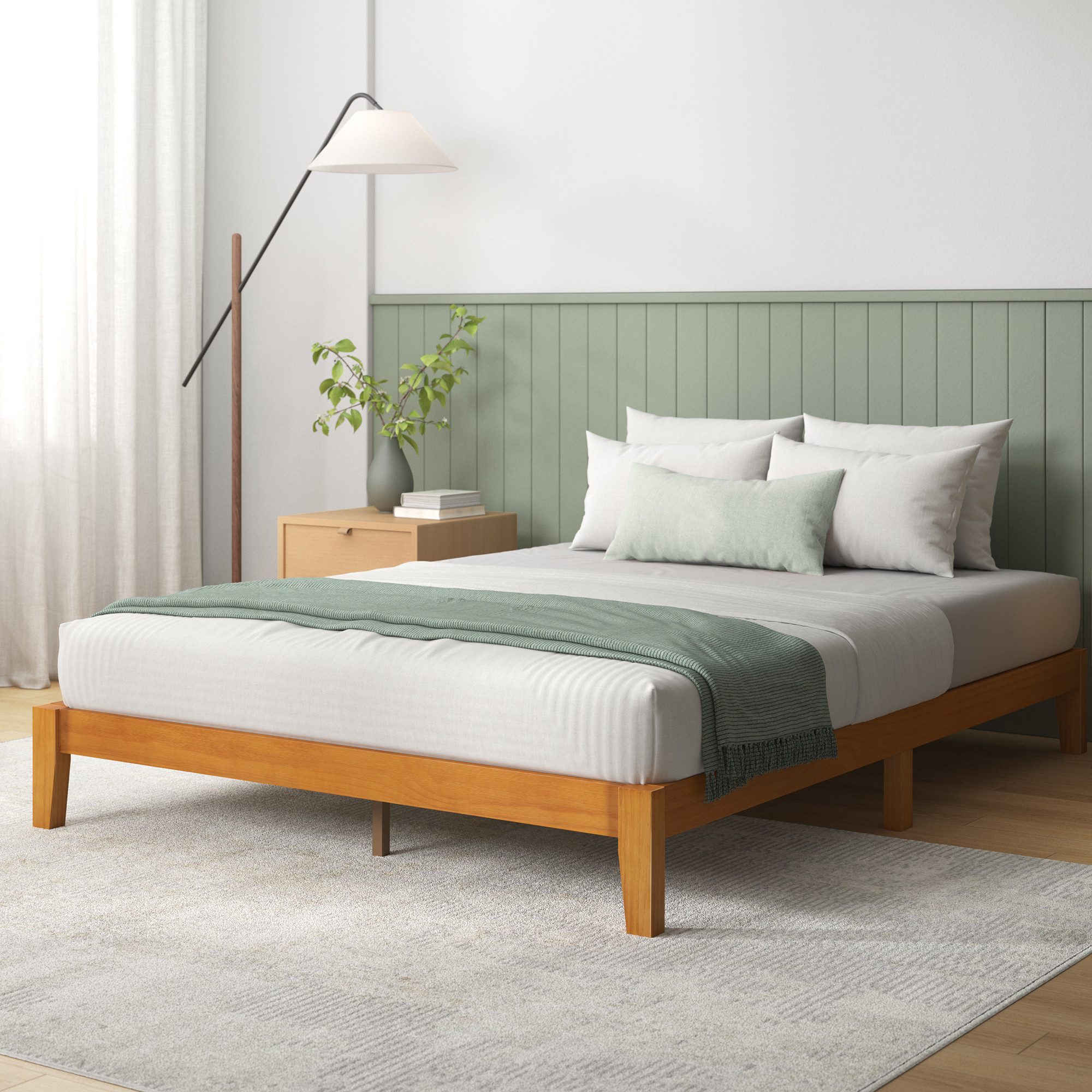 ZINUS Holzbett Lucinda (Packung, 1-tlg., aus Kiefernholz, 180x200 cm), inklusive Lattenrost aus Holz
