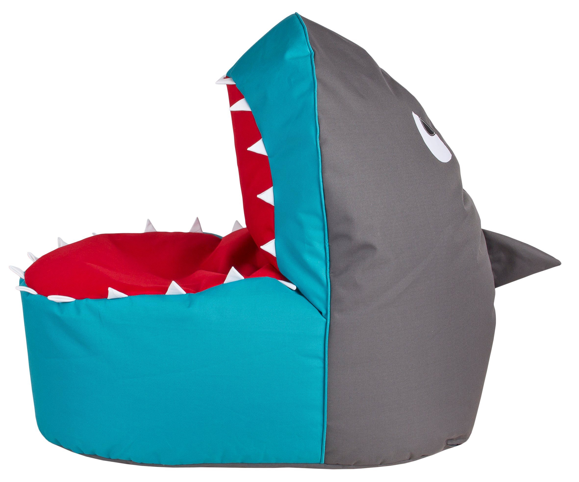 Magma Sitzsack Sitzsack 60x110cm Anthrazit, SITTING POINT Kindersitzsack  Brava Shark