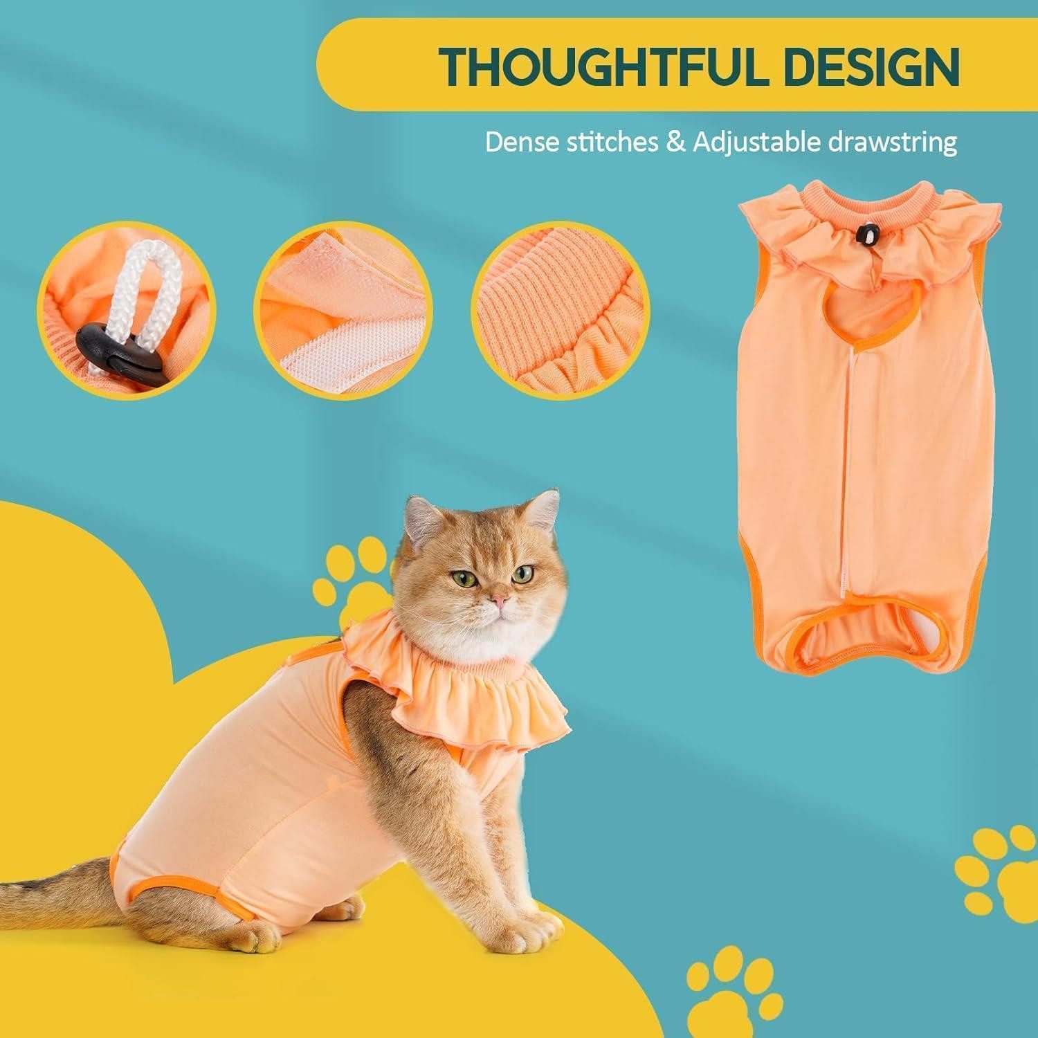 Avont Schutzkragen Katzenbody Erholungsanzug OP Kastration Hautkrankheiten Leckschutz