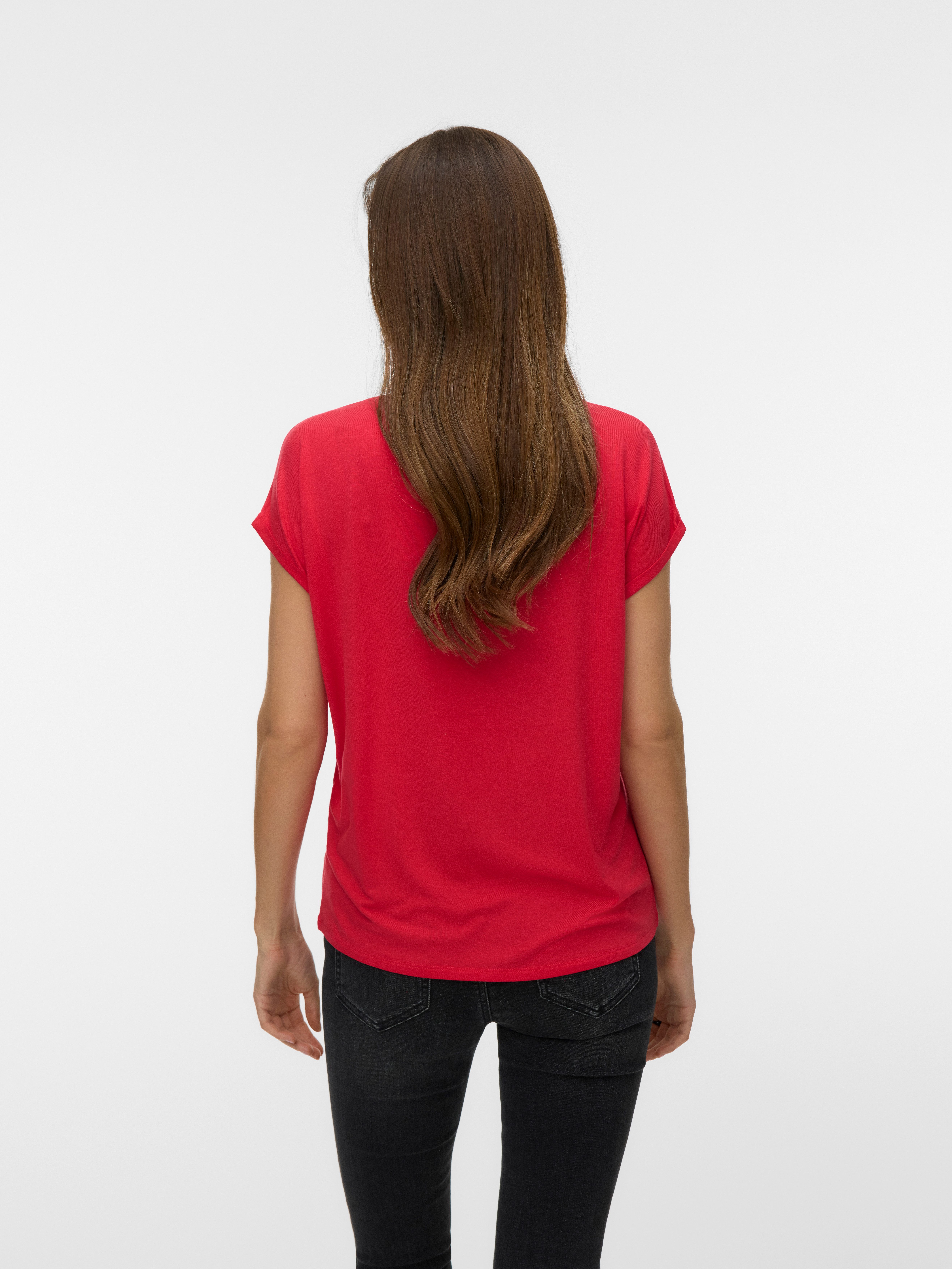 Vero Moda T-Shirt VMAVA PLAIN SS TOP JRS NOOS Materialmix, regular fit – Bild 2 von 4