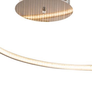 etc-shop LED Deckenleuchte, LED-Leuchtmittel fest verbaut, Warmweiß, LED Design Decken Lampe silber Wohn Ess Zimmer Beleuchtung Kristall