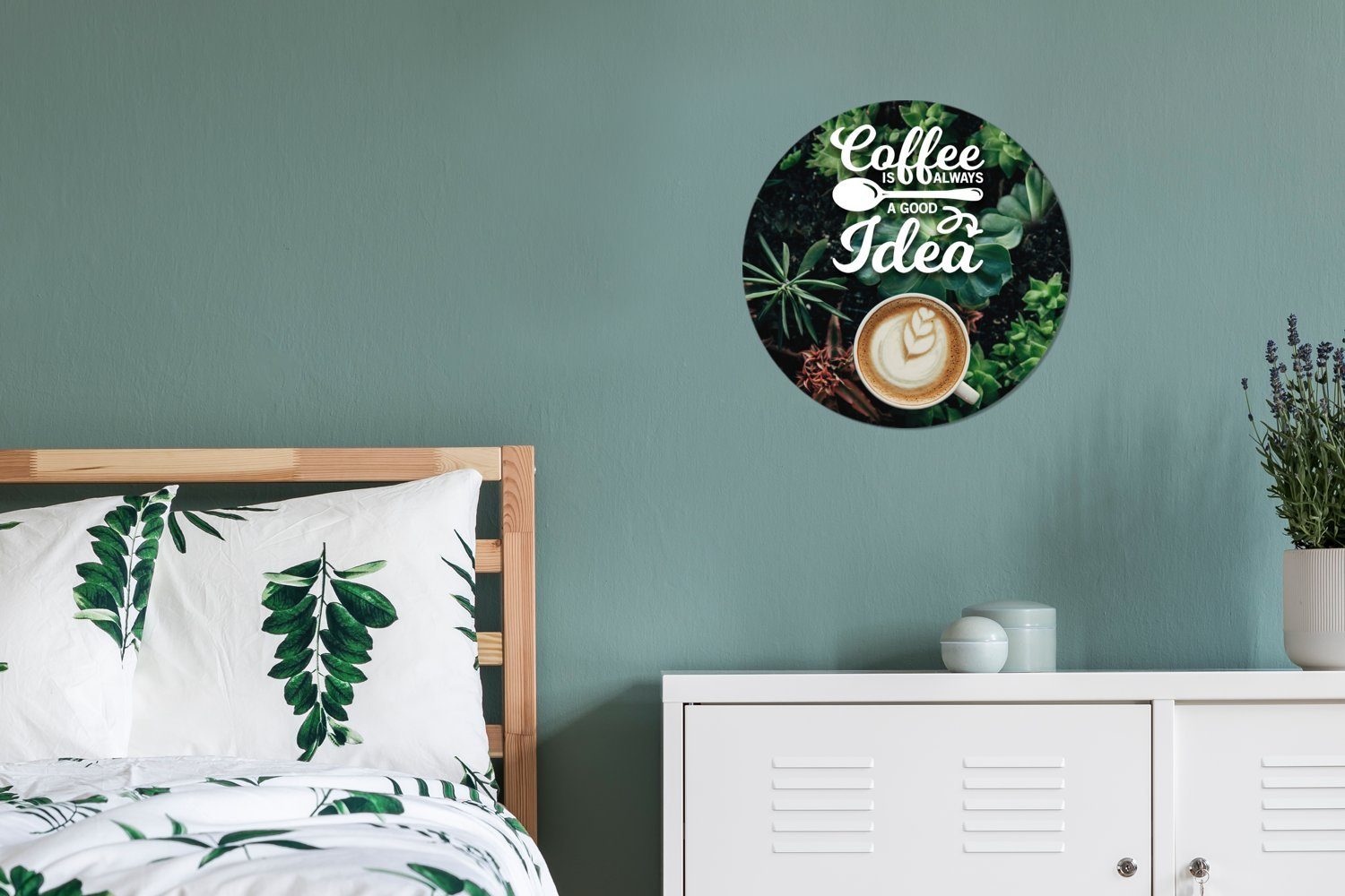 gute cm Wanddekoration - - Forex, eine Kreis Kaffee 30x30 (1 - Wohnzimmer, Kaffee Rundes Gemälde ist Sprichwörter MuchoWow Wandbild, immer Idee, Zitate St),