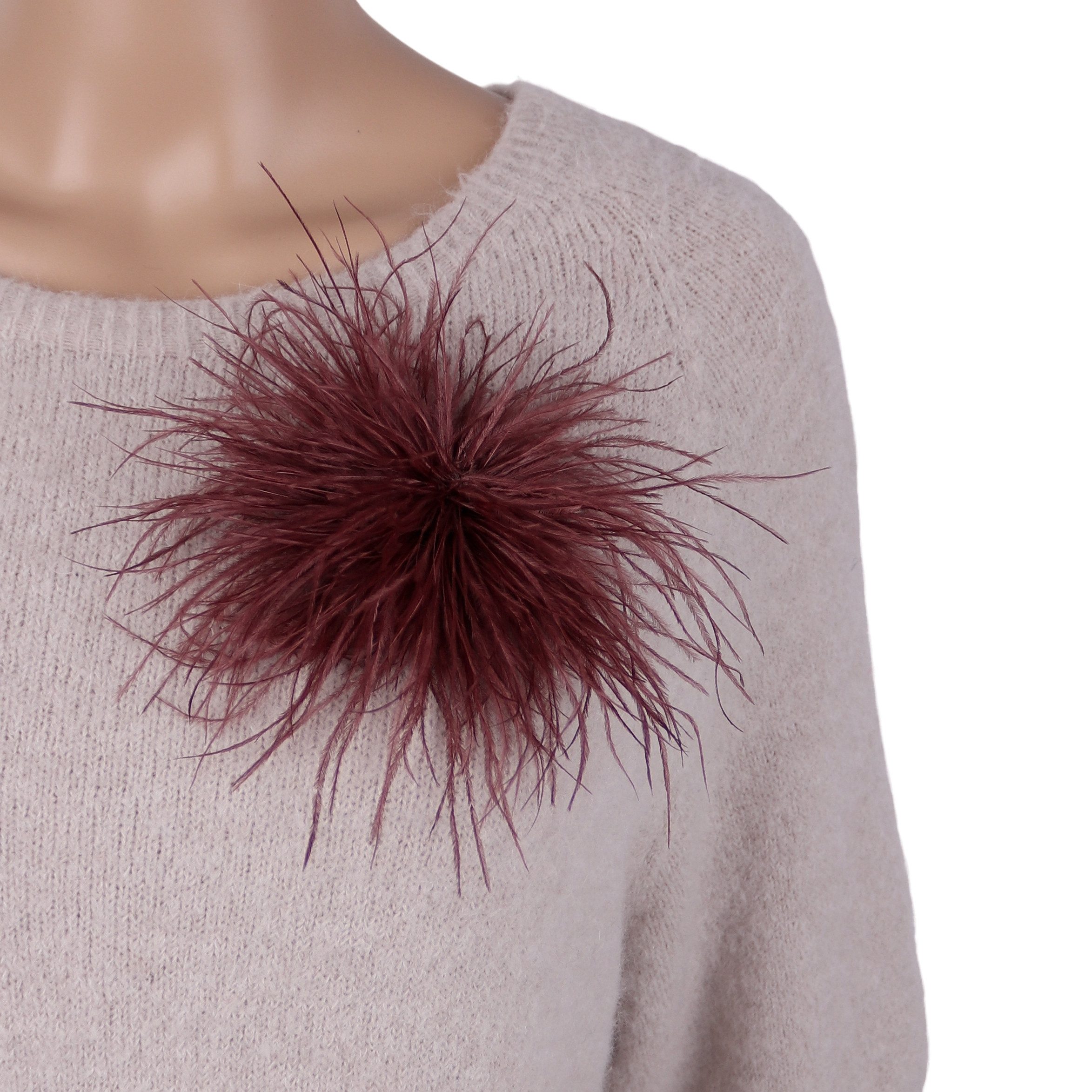 MIRROSI Brosche Edler Federbrosche, Feder-Anstecker im Boho-Vintage Stil, Ausgestattet mit Clip und Anstecknadel für sicheren Halt