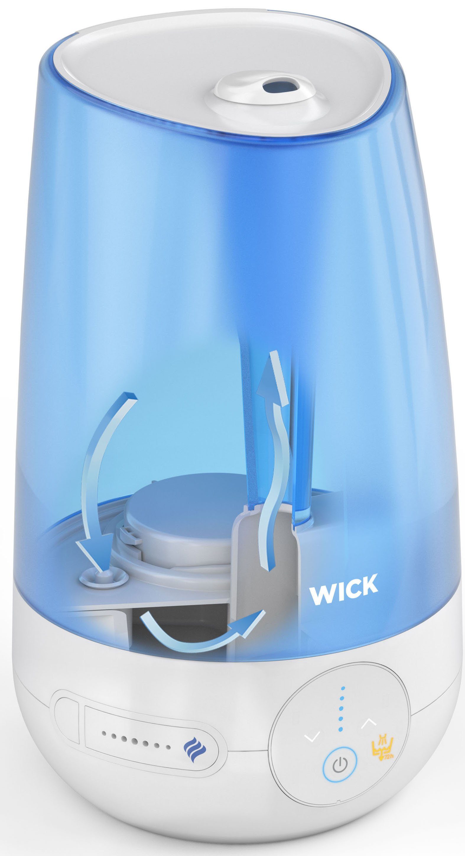 4,5 Wassertank, Ultraschall-Kaltluftbefeuchter, l ätherischen Duftpads mit Ölen den kompatibel VapoPads WICK Luftbefeuchter mit