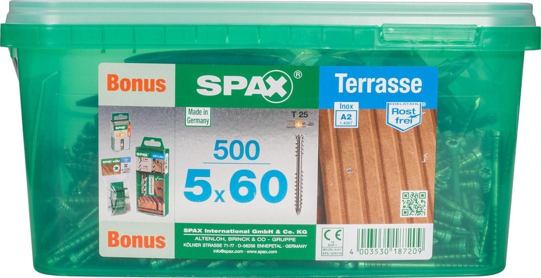 SPAX Terrassenschraube Spax Terrassenschrauben 5.0 x 60 mm TX 25 - 500