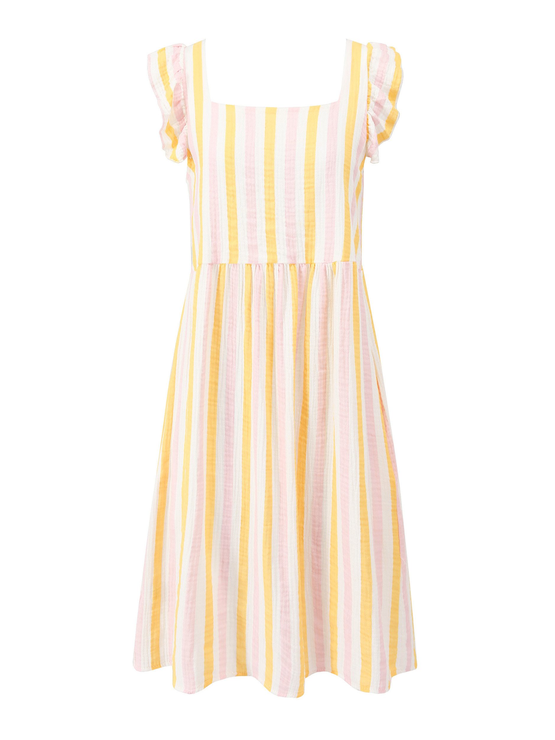 SASSYCLASSY Minikleid Gestreiftes Musselinkleid für Damen Kleid aus Musseli günstig online kaufen