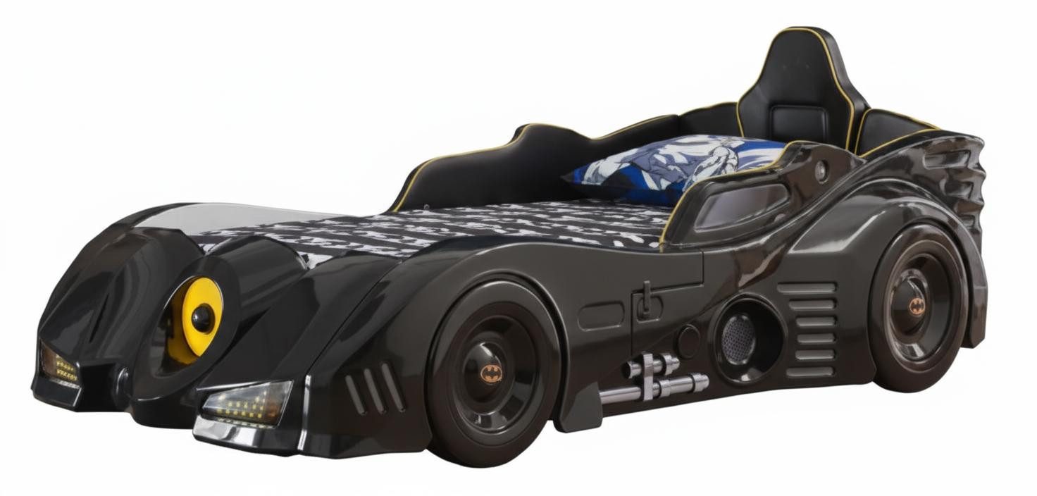 JVmoebel Autobett Luxuriöses Modernes Autobett mit LED-Lichtern Kinderbett Soundeffekten, Made in Europa