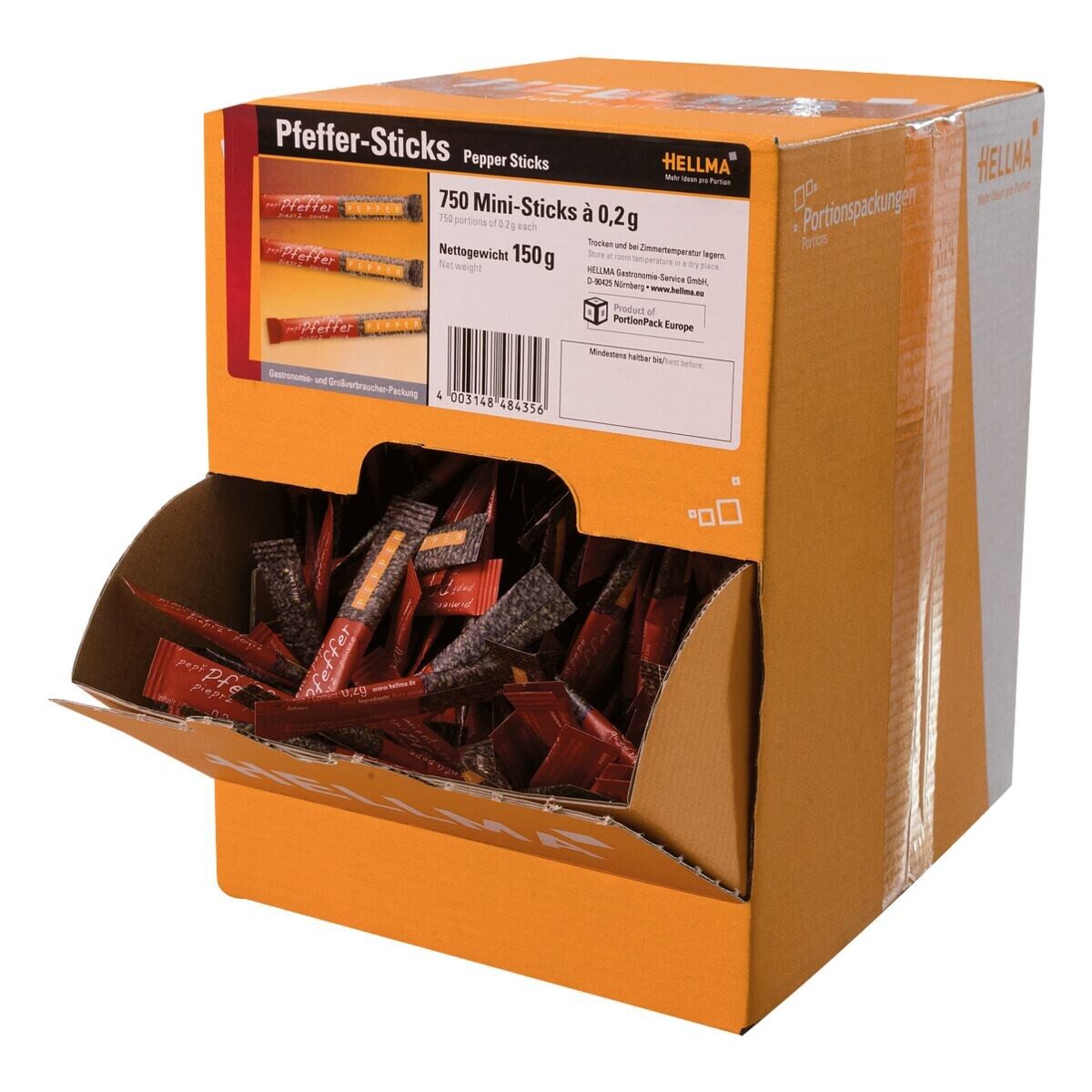 Hellma Gewürz Pfeffer, 750 portionierte Sticks