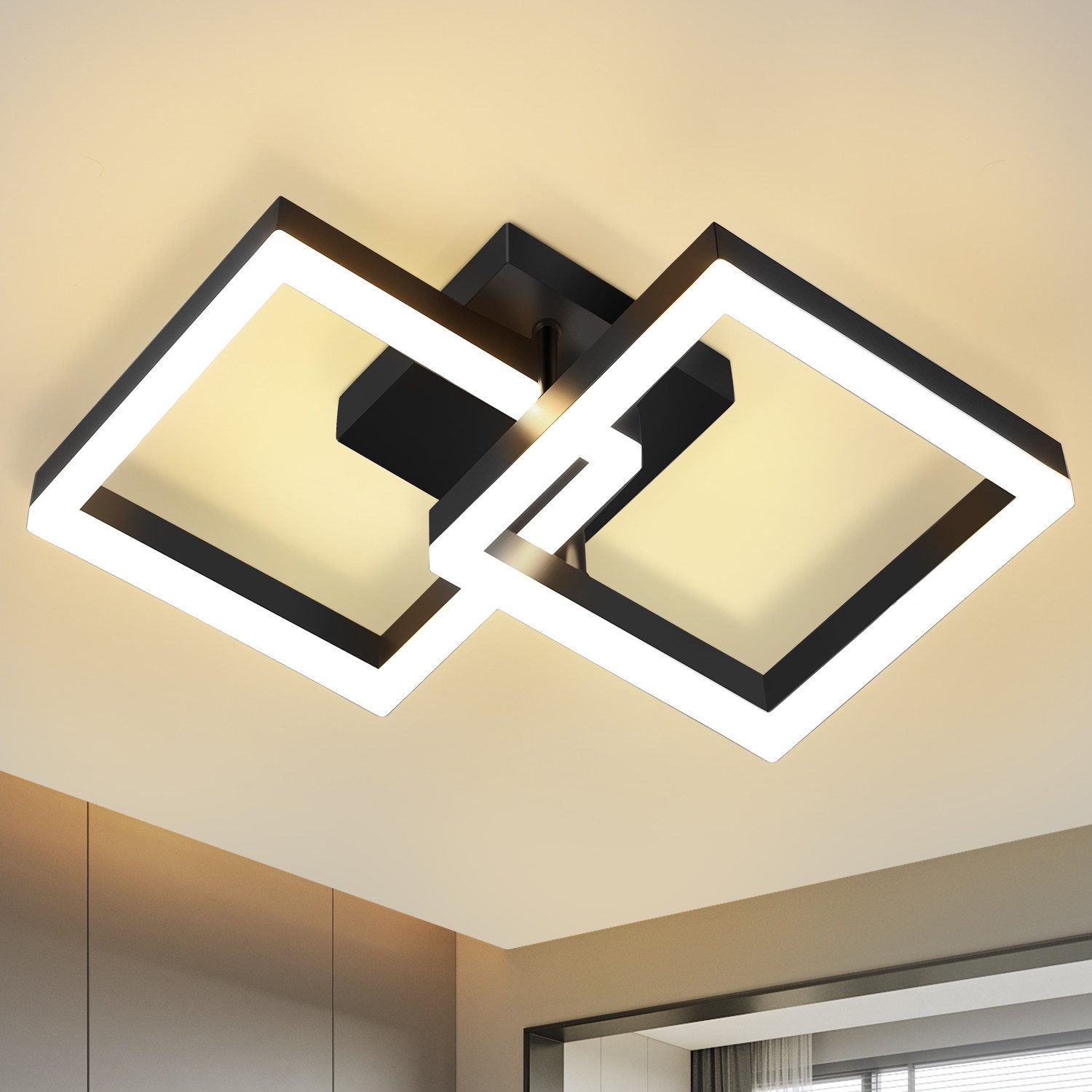 LETGOSPT LED Deckenleuchte 30W Küchenlampe Schwarz günstig online kaufen