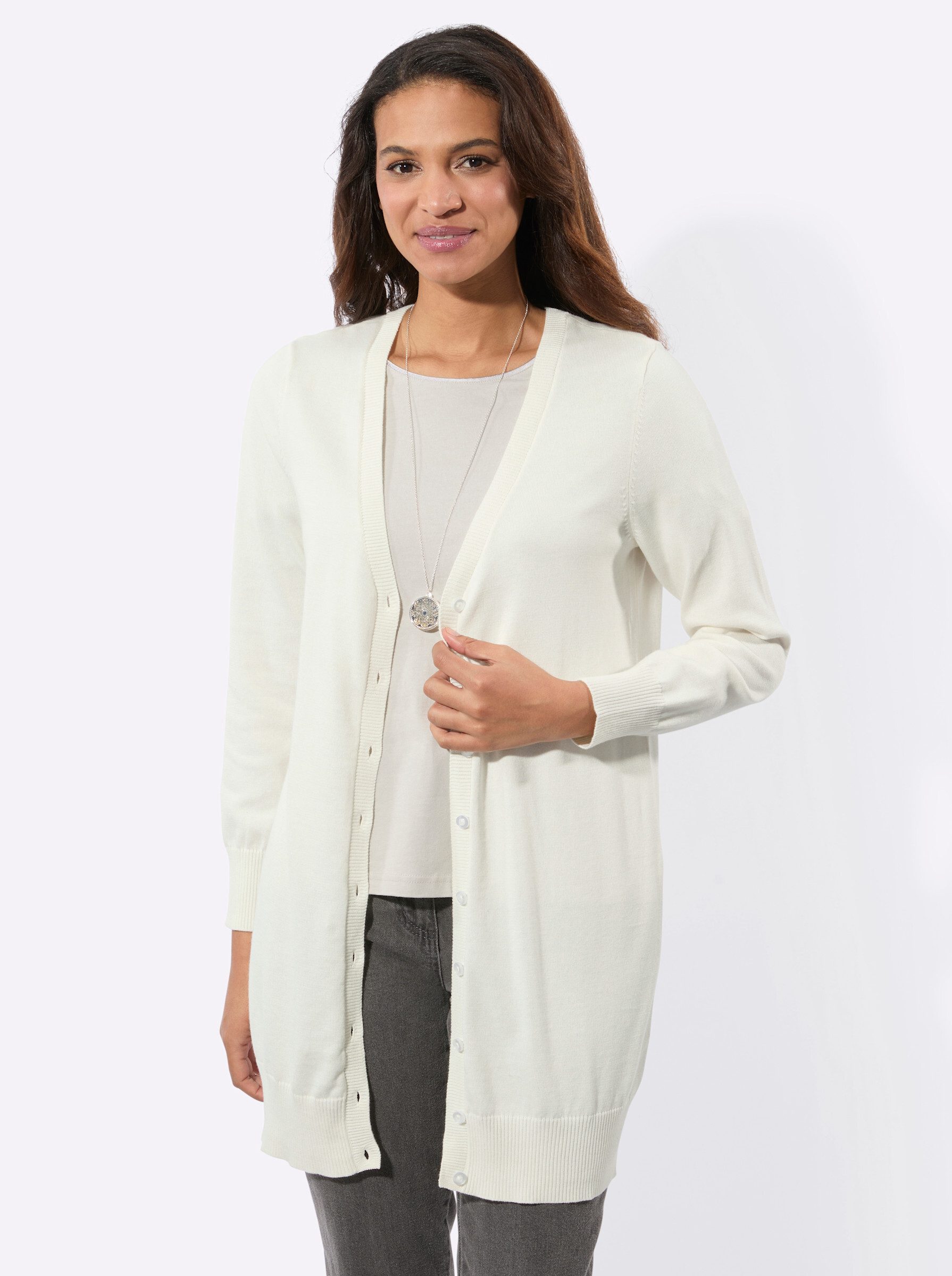 Witt Strickjacke Long-Strickjacke Langarm Jersey