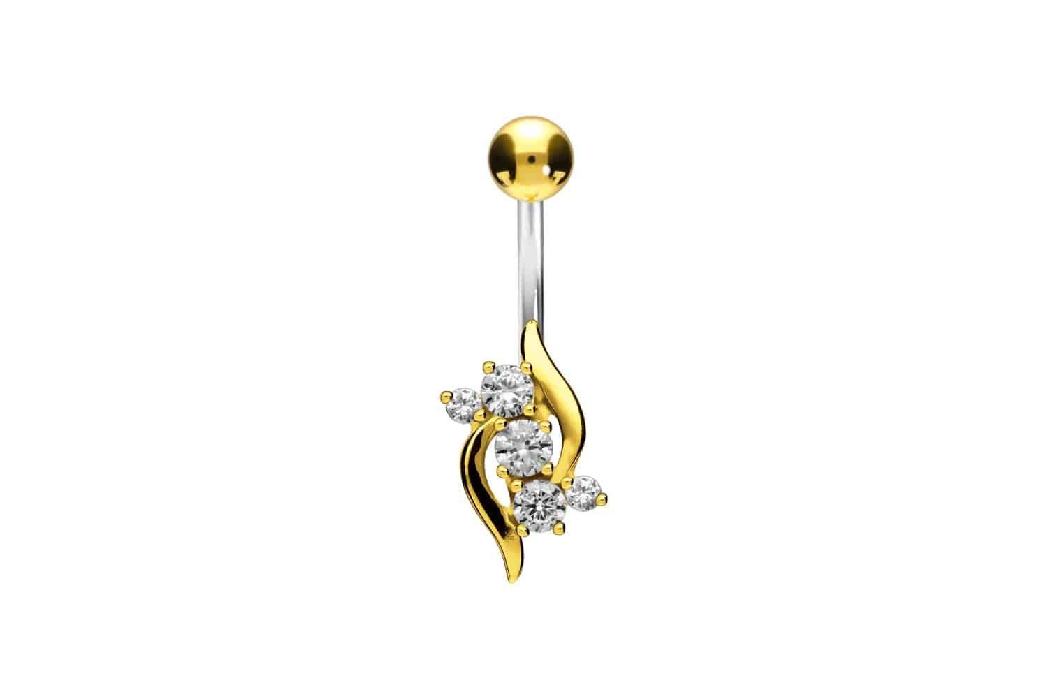 Bauchnabelpiercing Titan Bananabell mit 925er Silber-Design DESIGN