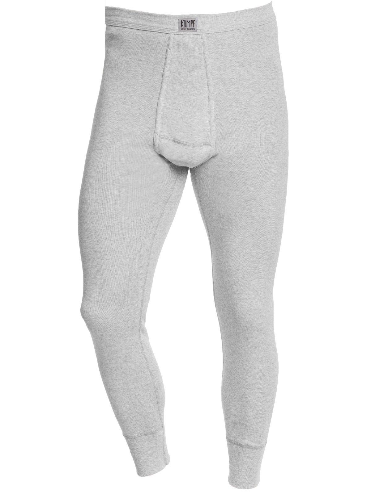 KUMPF Lange Unterhose 2er Sparpack 2-St) mit eingriff Unterhose (Spar-Set, Workerwear Herren kiesel-melange