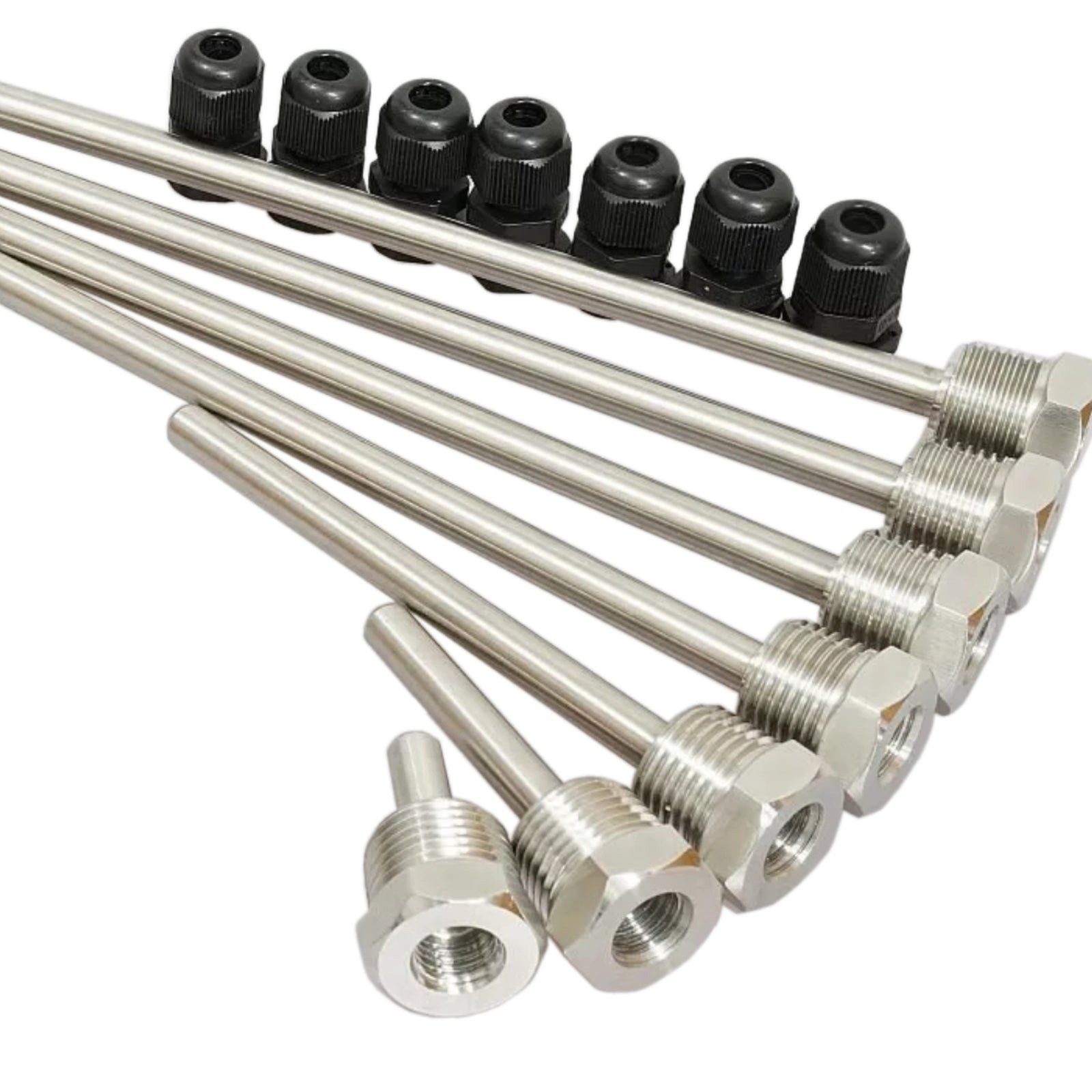 ganz24 Schrauben- und Dübel-Set Edelstahl Tauchhülse mit Kabelverschraubung in 50/100/150/200mm