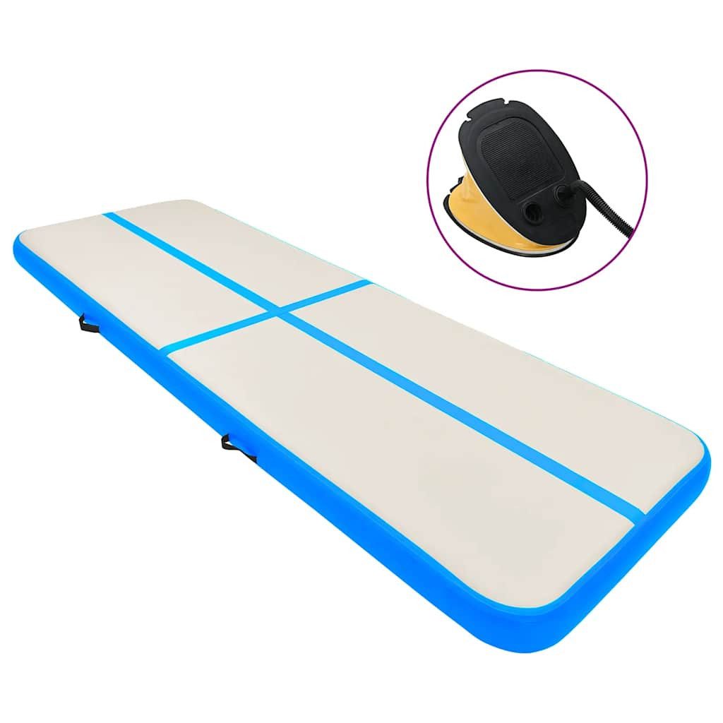 Gymnastikmatte Aufblasbare Gymnastikmatte mit Pumpe 700x100x20 cm PVC Blau