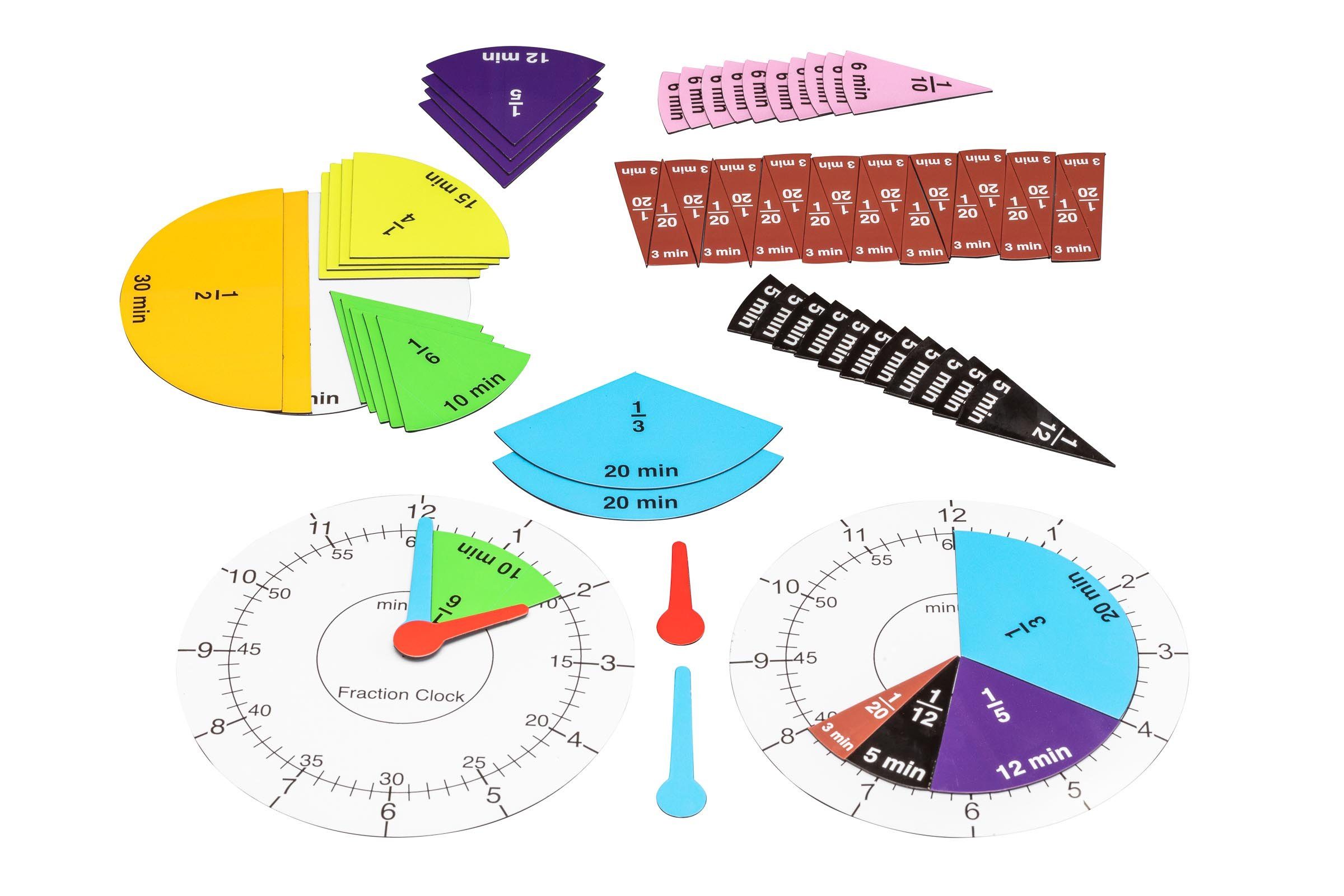 Wissner® aktiv lernen Lernspielzeug Bruchrechenuhr magnetisch (Fraction Clock), Bruchrechnen & Uhrzeit