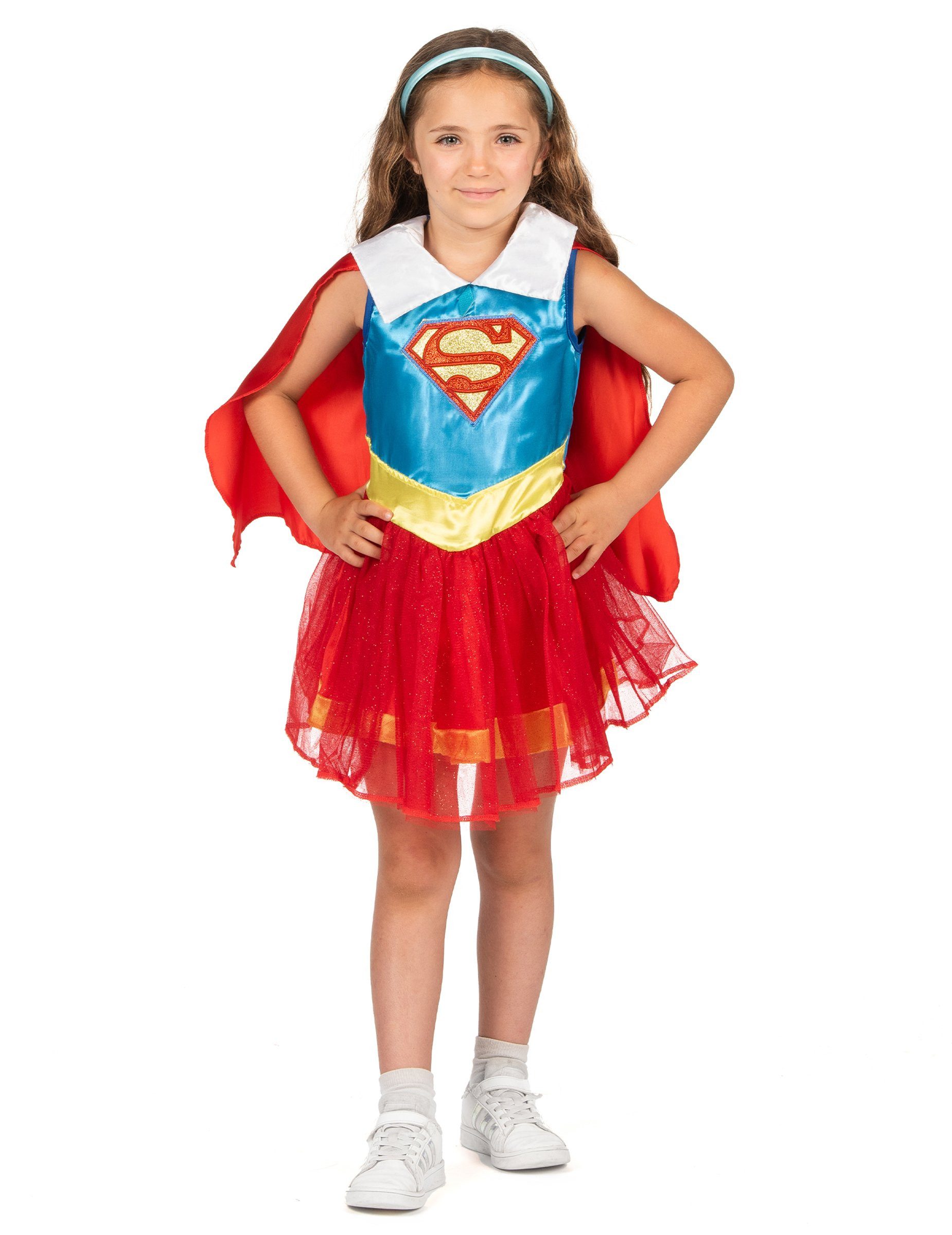 Kostüm Supergirl-Mädchenkostüm DC Super Hero Girls blau-rot-gelb