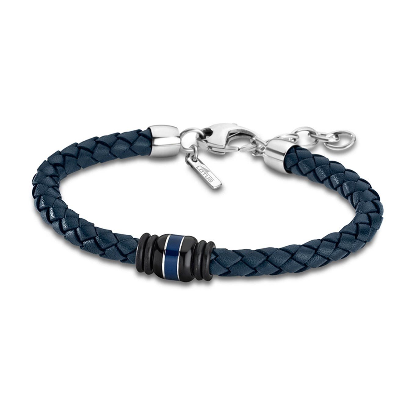 Lotus Style Armband Lotus für (Armband), Herren Steel), (Stainless blau Echtleder aus Edelstahl Armband Style Urban