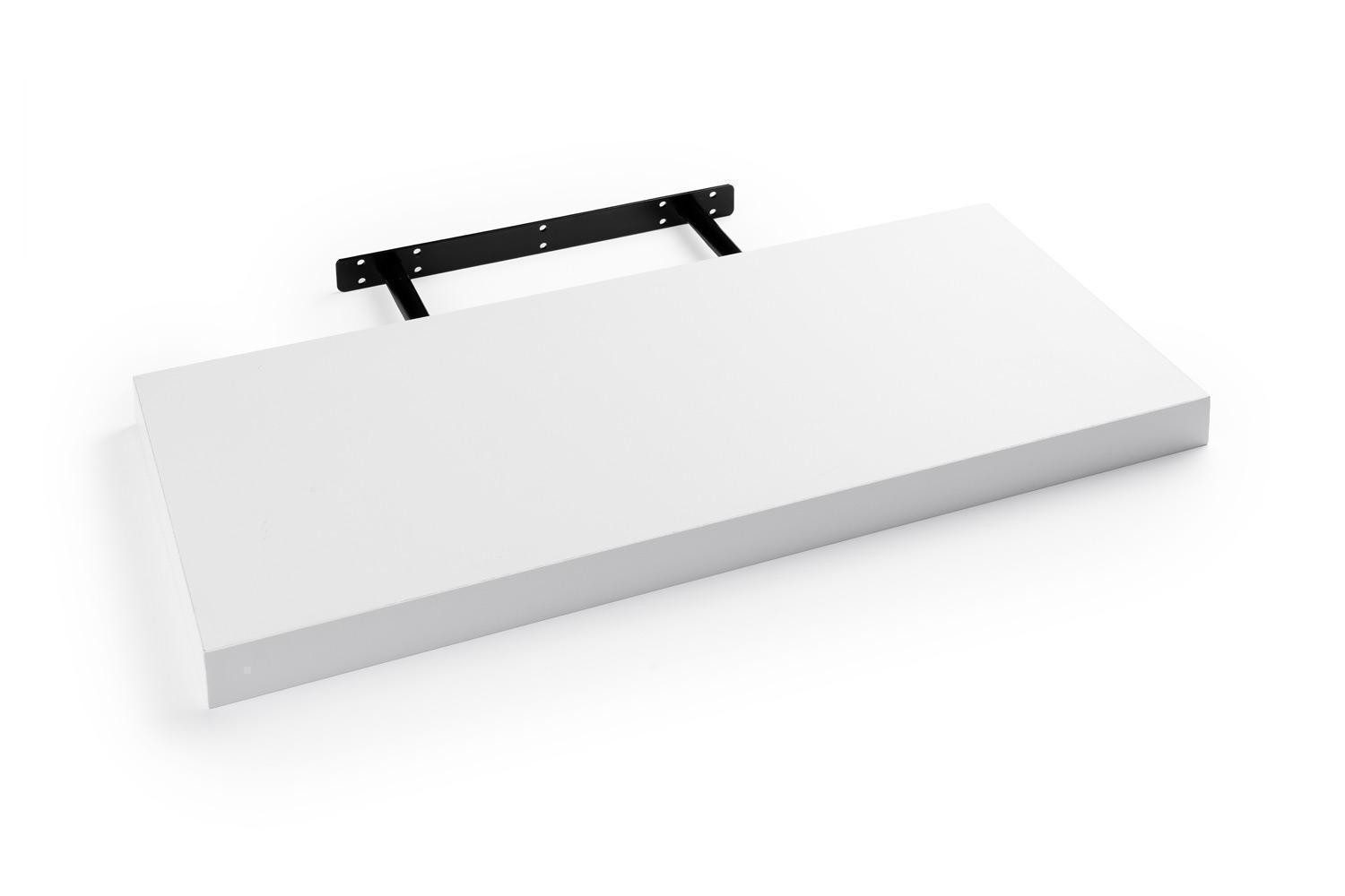 Home4You Wandboard MIKI, B 60 x H 23,5 cm, Weiß matt, MDF, PVC, 1-tlg., 1 Ablagefläche