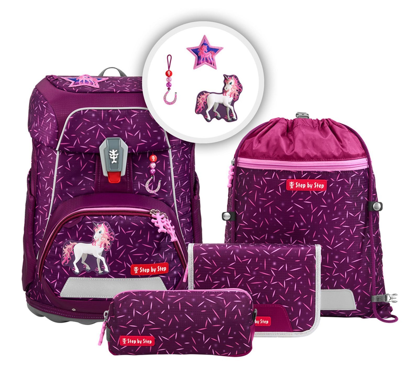 Step by Step Schulranzen Schulranzen-Set 5-teilig (Set, 5-tlg)