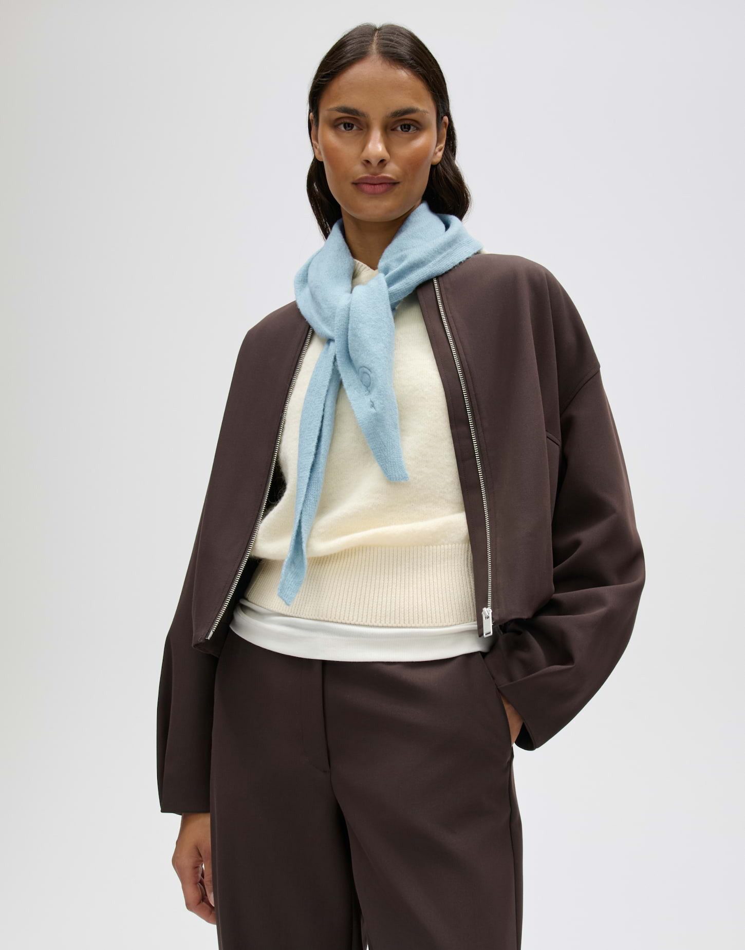 OPUS Schal Awilma scarf aus feinem Strick, Feine Mélange-Optik für einen stilvollen, modernen Look