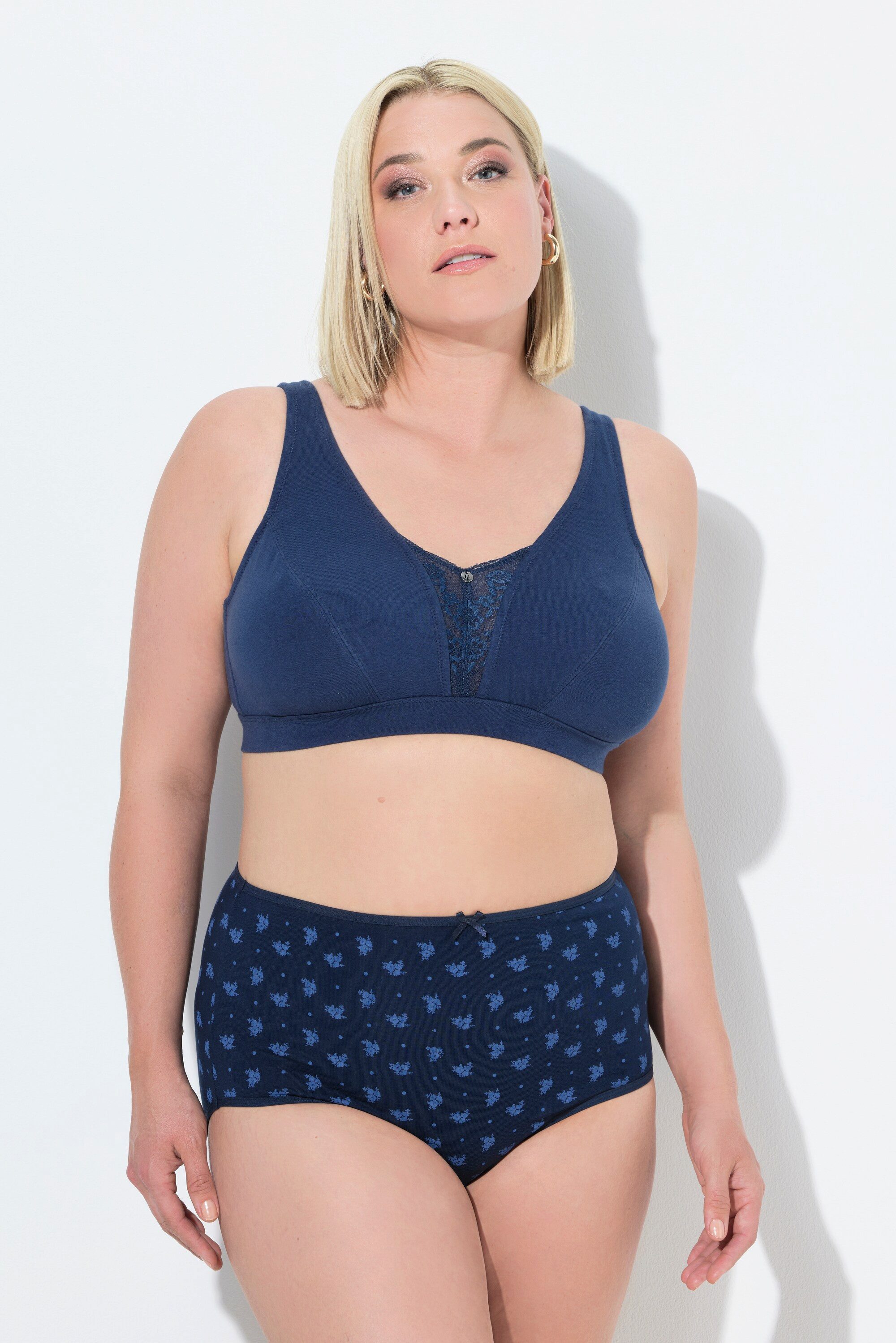 Ulla Popken Bügel-BH Bralette Spitzeneinsatz ohne Bügel