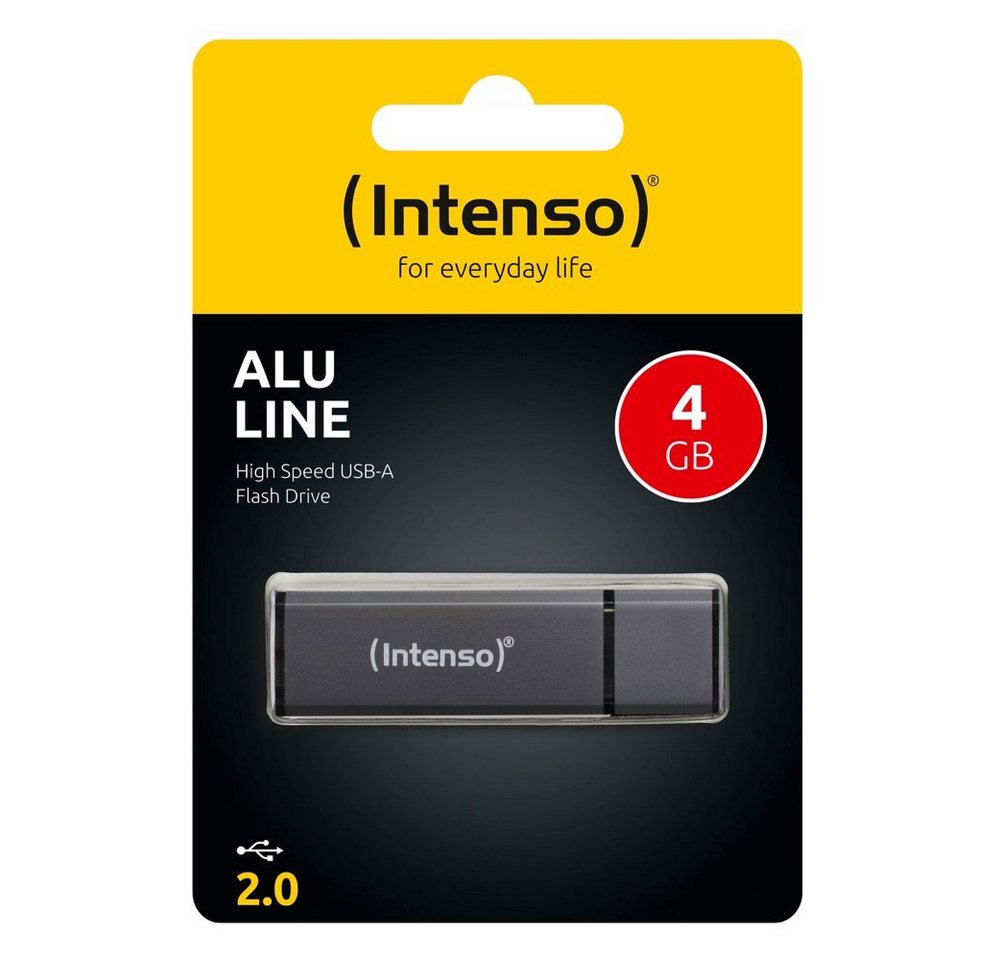 Intenso Intenso USB Stick 4GB Speicherstick Alu Line anthrazit USB-Stick