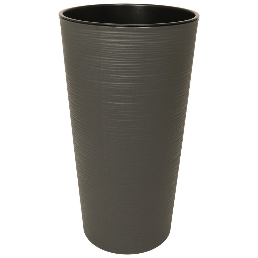 Heimwerkercenter Übertopf MePla - Hochkübel Lilia Strip -ø19cm / H=36cm - anthrazit