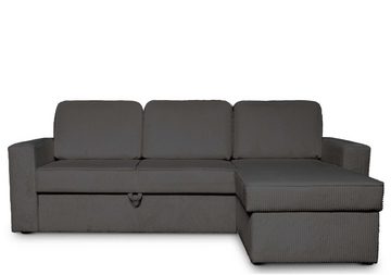 Home affaire Ecksofa Visan, L-Form, kompaktes Sofa mit Schlaffunktion und mit Bettkasten, im Cord-Bezug