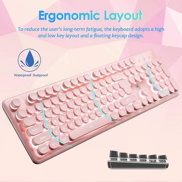 LexonElec RGB LED Hintergrundbeleuchtung Tastatur- und Maus-Set, Stimmungsvoller Beleuchtung,Innovativer Maus,immersivem Audio-Erlebnis