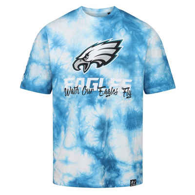Recovered Print-Shirt Philadelphia Eagles - NFL - Tie-Dye Relaxed T-shirt, Fly Blue