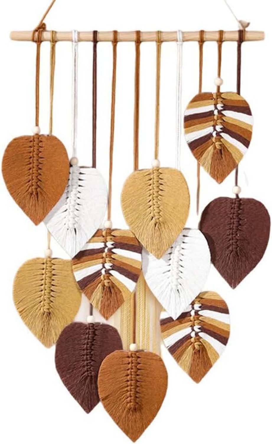 Kaket Hängedekoration Blatt Makramee Wandbehang, Boho Raumdekor