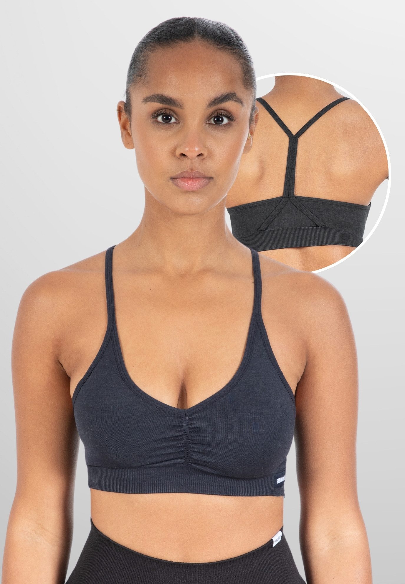 Sport-BH Batik Scrunch Icon, Push Up BH ohne Bügel V-Ausschnitt Fitness