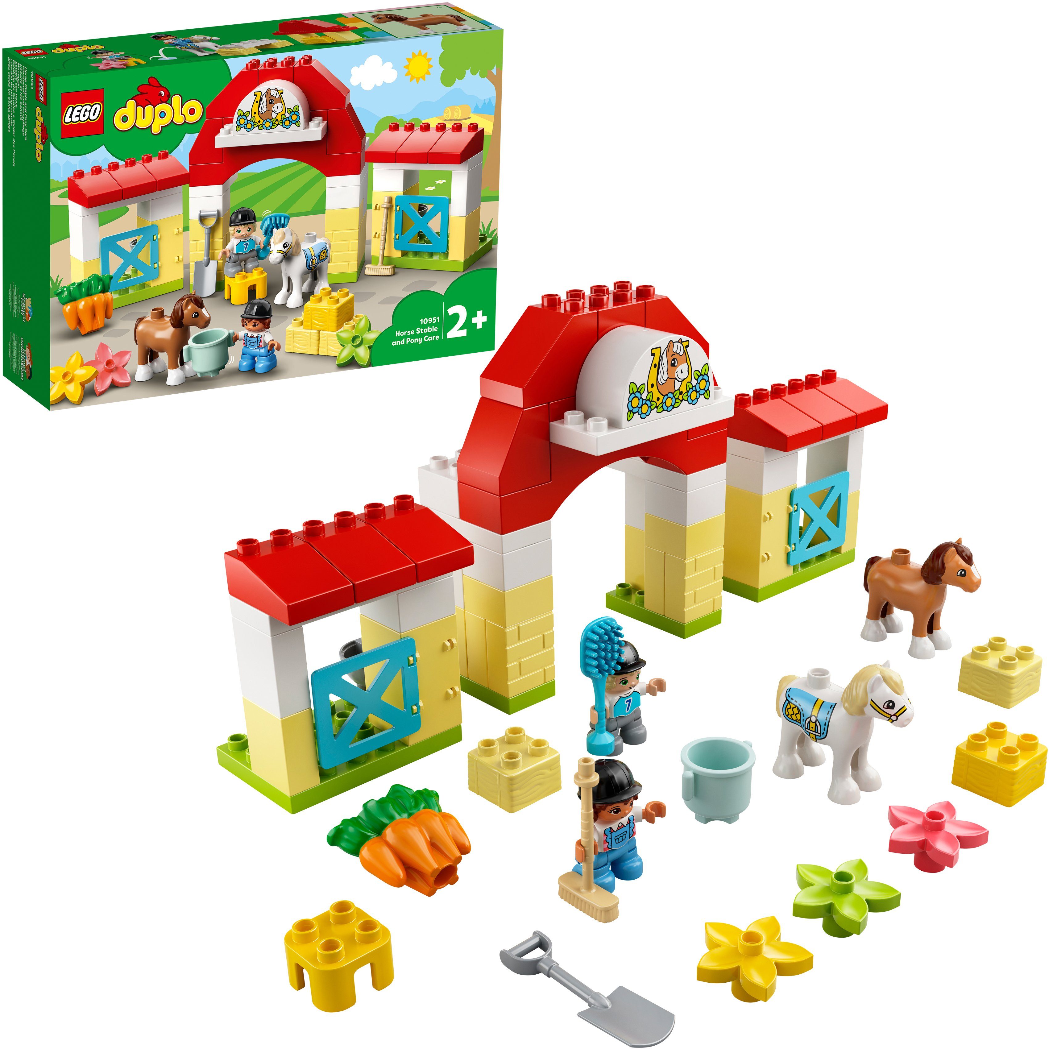Image of LEGO® Konstruktionsspielsteine »Pferdestall und Ponypflege (10951), LEGO® DUPLO® Town«, (65 St), Made in Europe