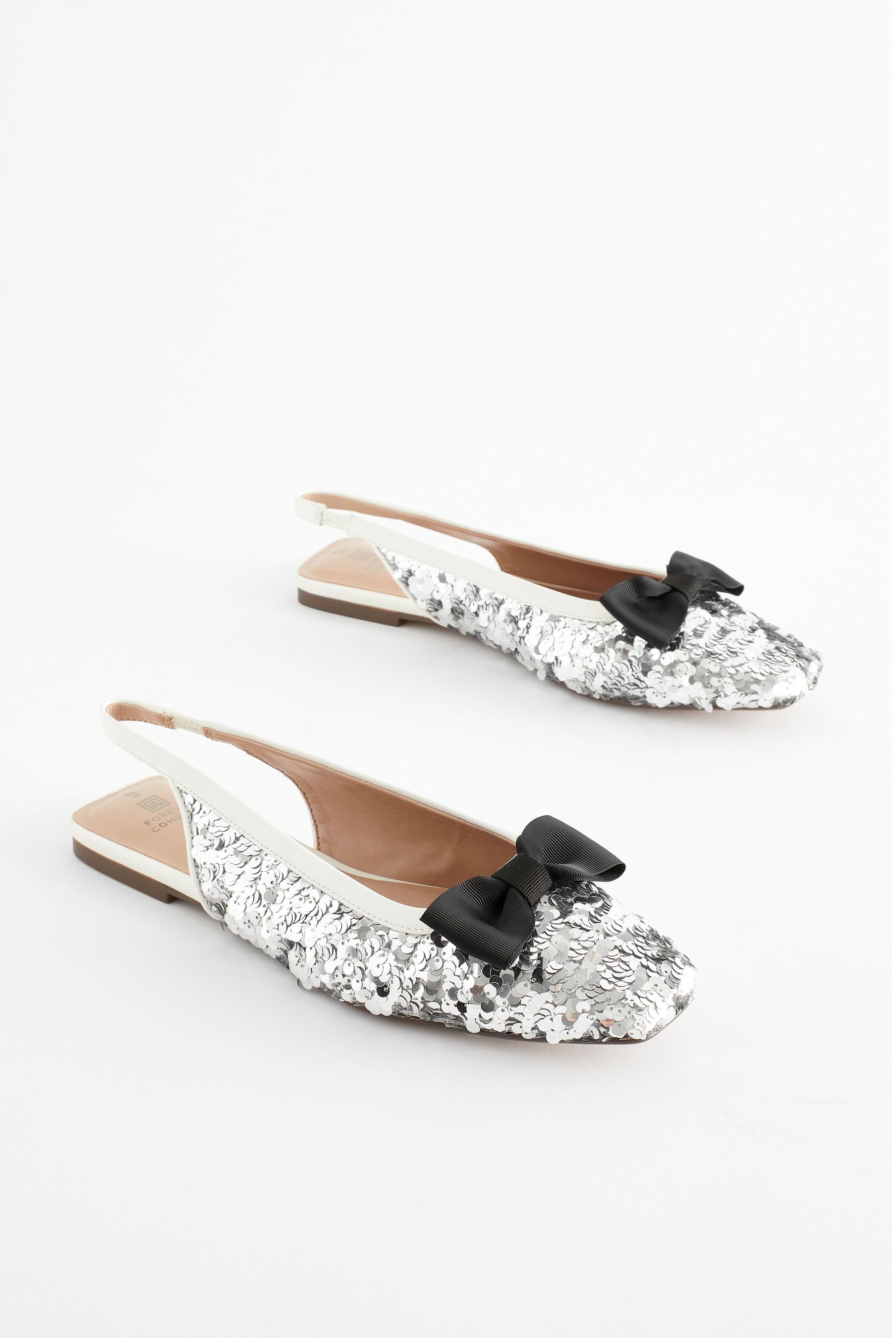 Next Forever Comfort® Slingbacks, Pailletten-Schleife Slingsandale günstig online kaufen