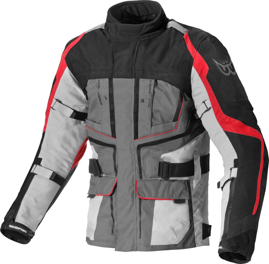 Berik Motorradjacke Safari wasserdichte 3in1 Motorrad Textiljacke Black/Red