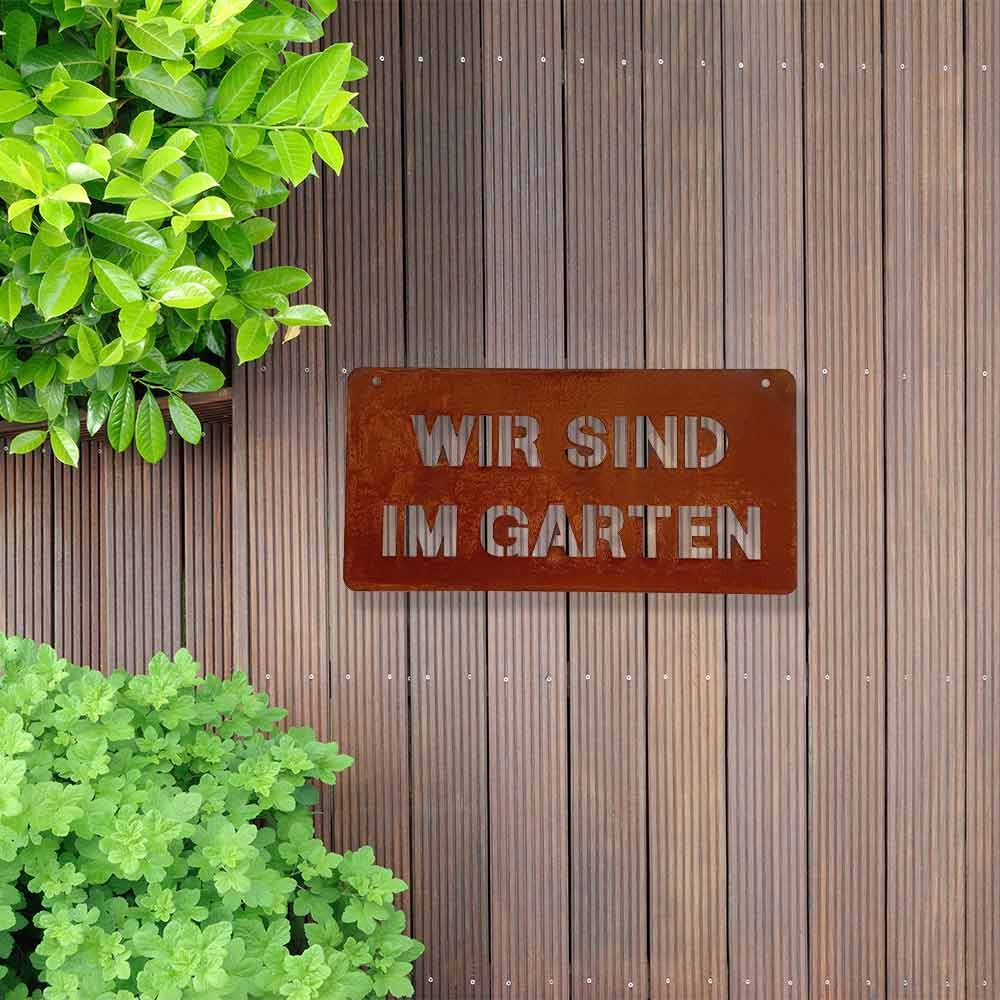 Feuerfest 123 GmbH Hinweisschild Edelrost Schild im Garten XXL 30x60cm