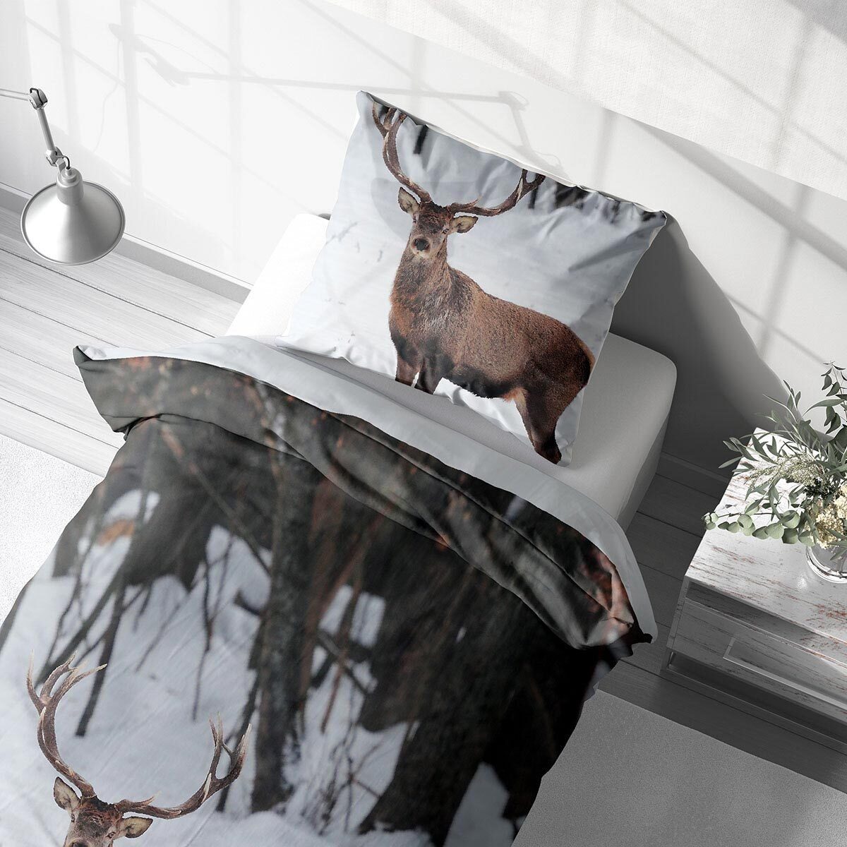 TRAUMSCHLAF Bettwäsche Hirsch, Flanell, 2 teilig, günstig online kaufen